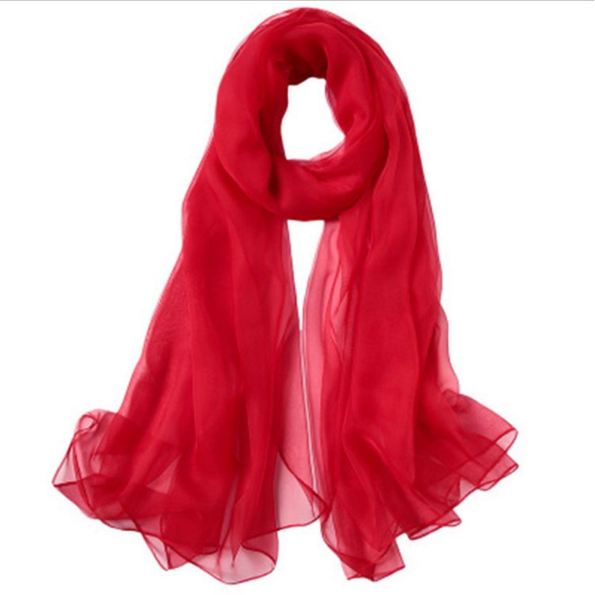 Lange Einfarbig Mehrfarbig1 Schal,Wrap Schals,für Gefühl Seidenschal Jormftte Frauen Leichte Seide