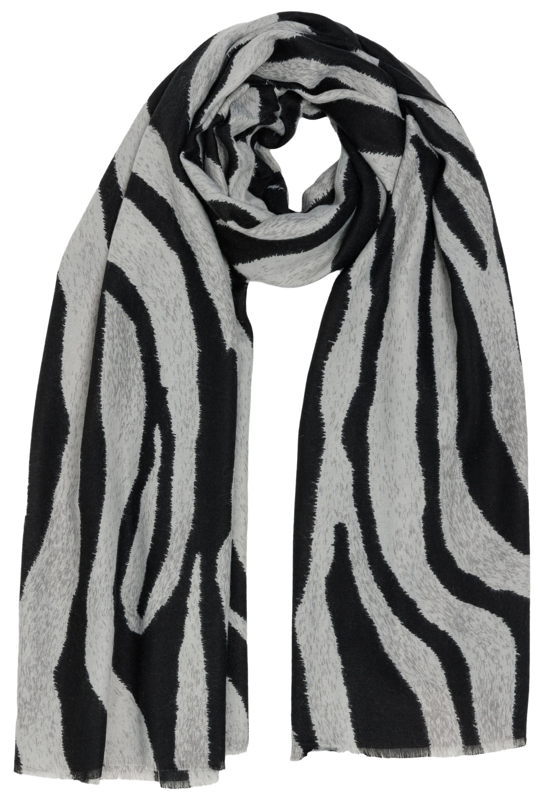 Caspar Modeschal Warmer Damen Schal Halstuch mit Zebra Motiv - SC548, für Herbst & die Übergangszeit