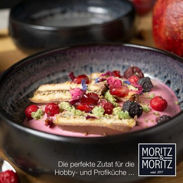 Moritz & Moritz Dessertschale 4tlg Dessert Schale Grau Reaktiv, Steinzeug, (4er Set), Dip Schälchen aus Steinzeug für Dessert