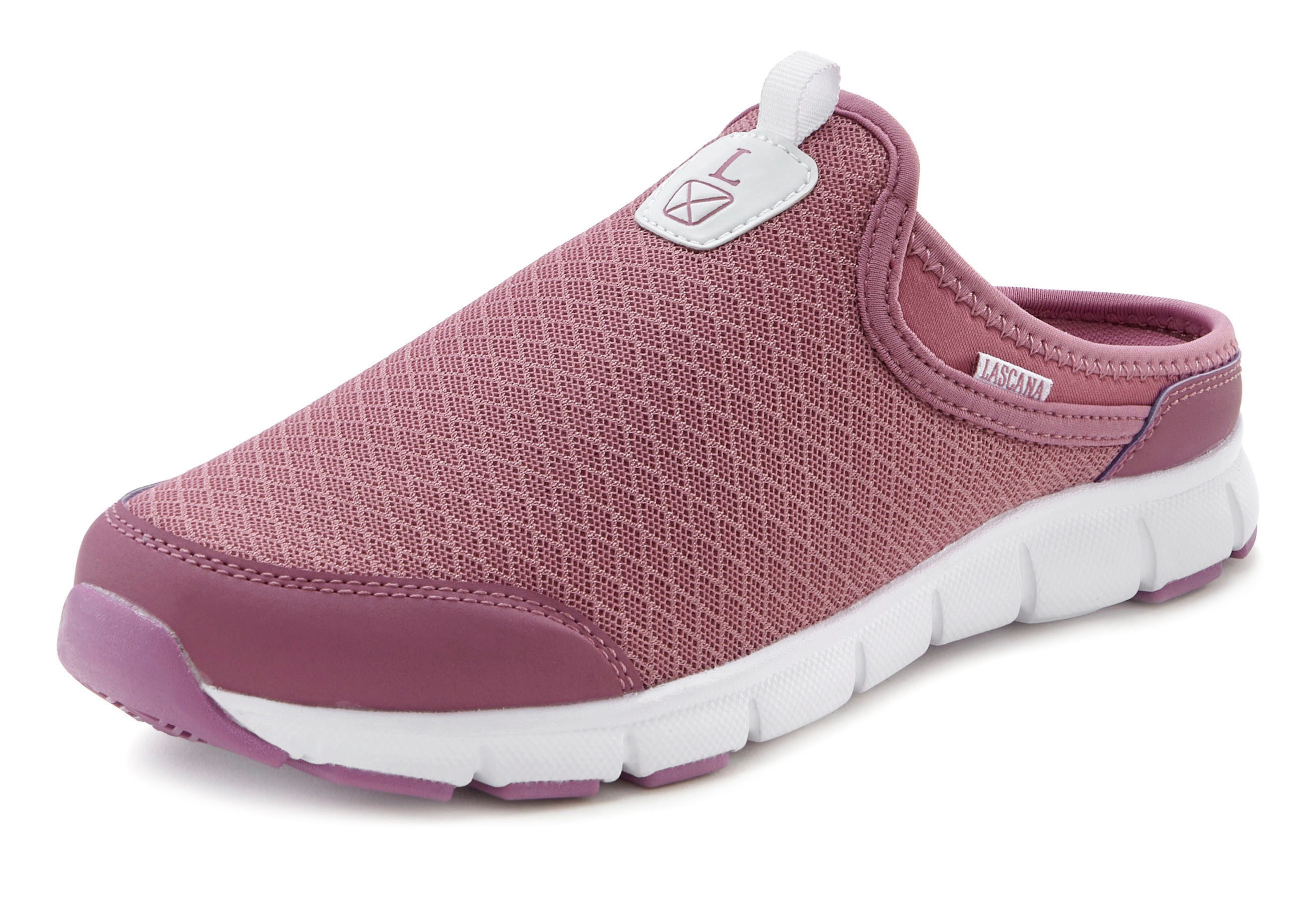 LASCANA Slip-On-Sneaker, Sneaker Halbschuh, Freizeitschuh, Sabot, Clogs aus leichtem Mesh-Material