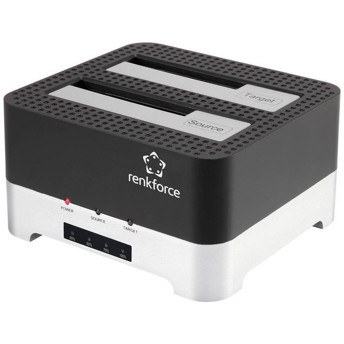 Renkforce Festplatten-Dockingstation USB 3 SATA Festplatten-Dockingstation mit mit Clone-Funktion