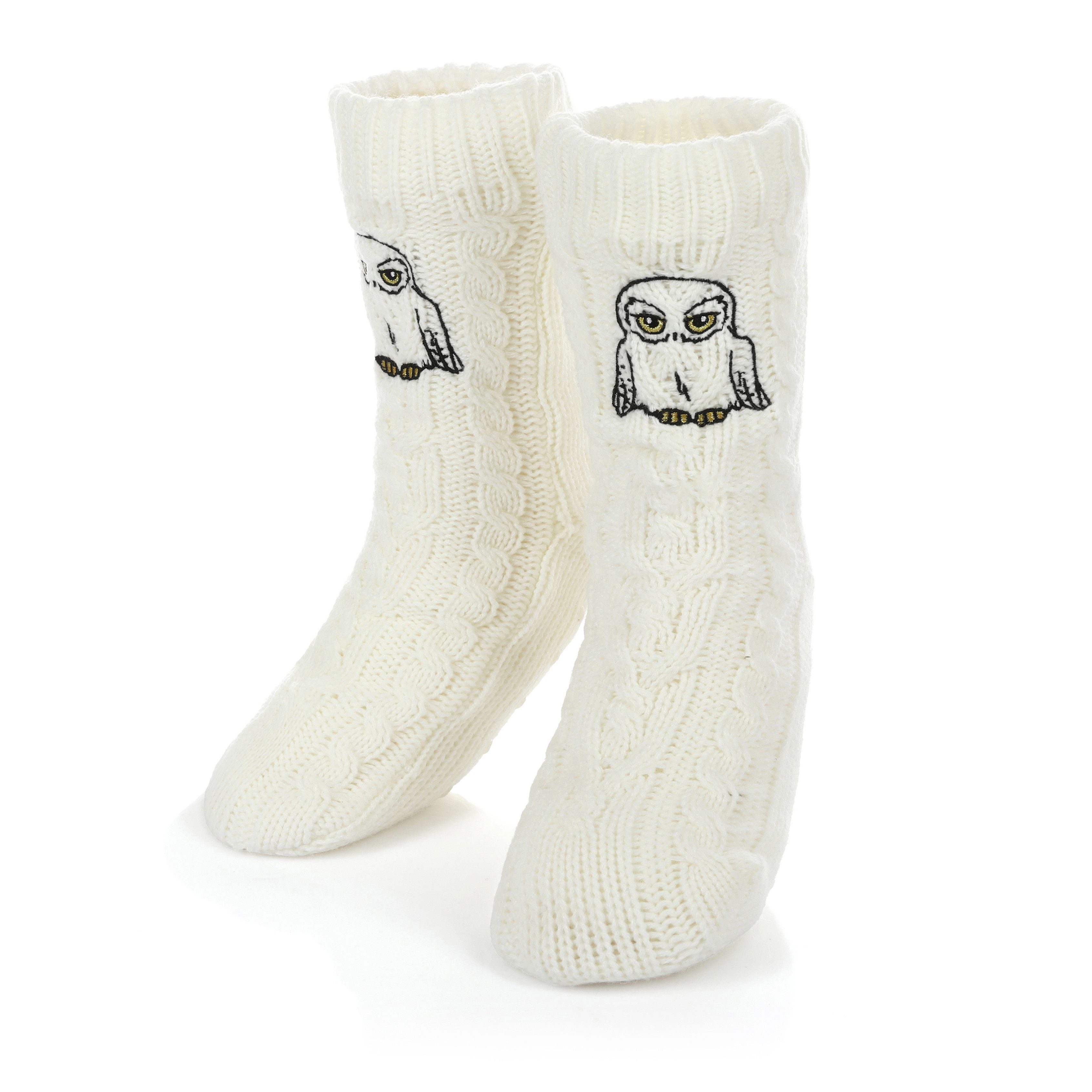 Harry Potter Komfortsocken Kuschelsocken Hedwig Weiß Flauschige Stoppersocken für Damen und Erwachsene