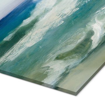Posterlounge Acrylglasbild Julia Purinton, Azurblauer Ozean, Badezimmer Maritim Malerei