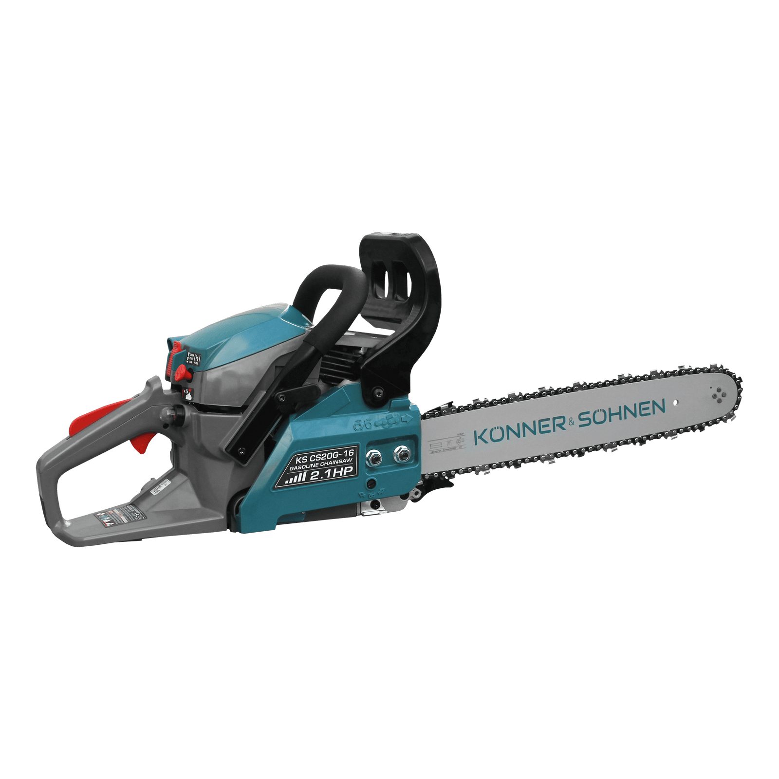 Könner & Söhnen Benzin-Kettensäge KS CS20G-16, 1-tlg., mit 1,6 kW Leistung, 40 cm Schwert, Trägheitsbremse und automatischer STOP-Taste