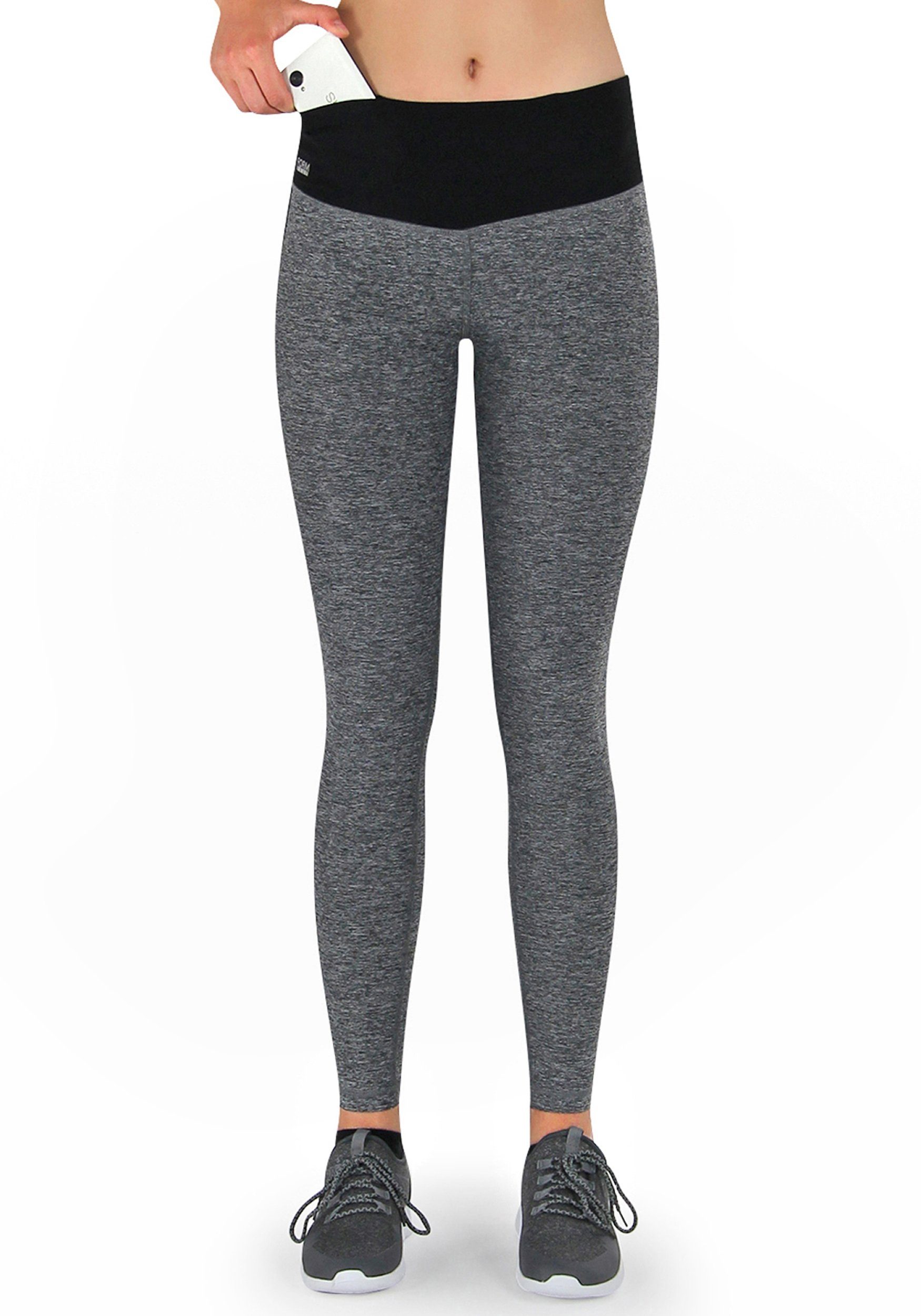 Formbelt Highwaist Leggings Laufhose Damen lang mit Handytasche Hohem Bund Atmungsaktiv High Waist Smartphone