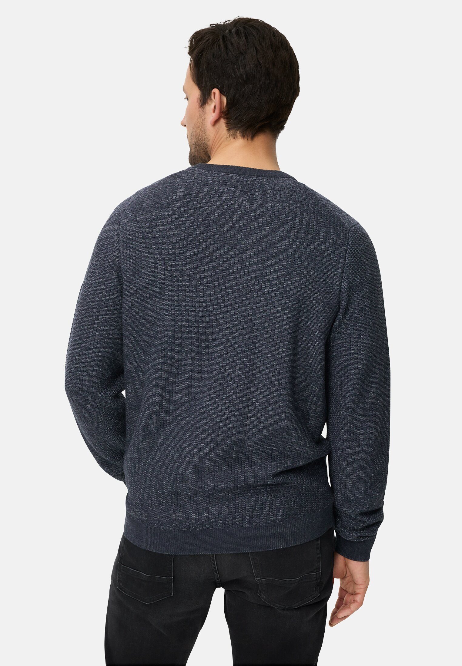 camel active Strickpullover mit Rundhalskragen Langarm Markenlabel