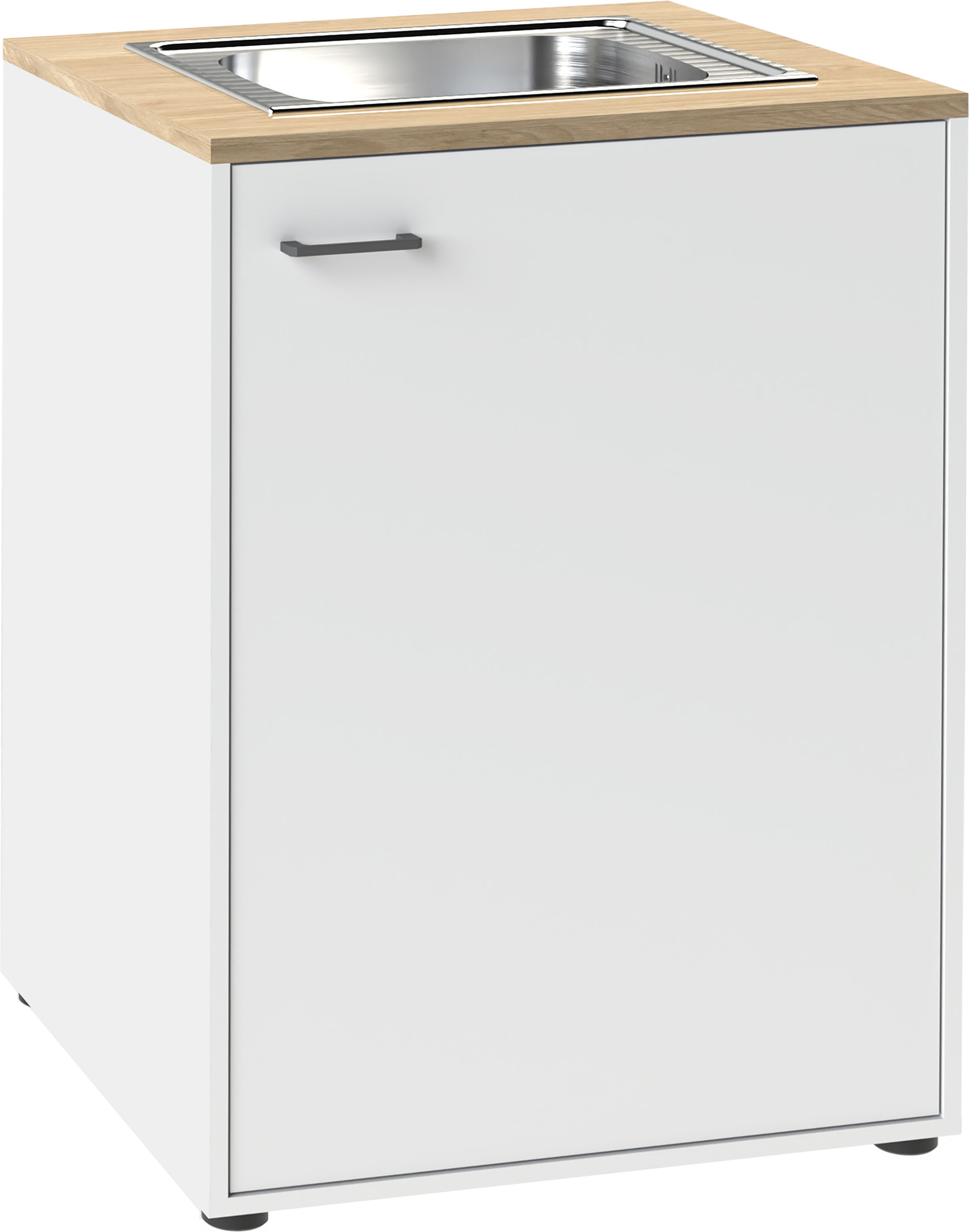 Schildmeyer Spülenschrank Solea, mit einer Tür und einer Spüle, Breite 57 cm, Made in Germany (1-St) Unterschrank mit einer Tür und einer Spüle, Made in Germany