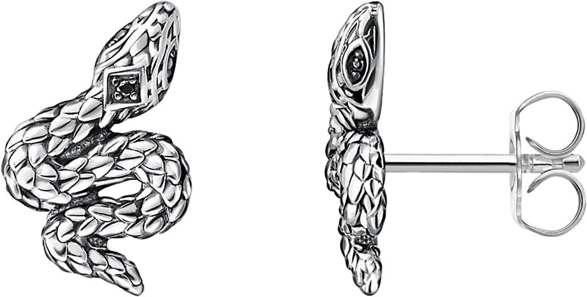 THOMAS SABO Paar Сережки-гвоздики Schlangen-Optik, mit Zirkonia (synth)