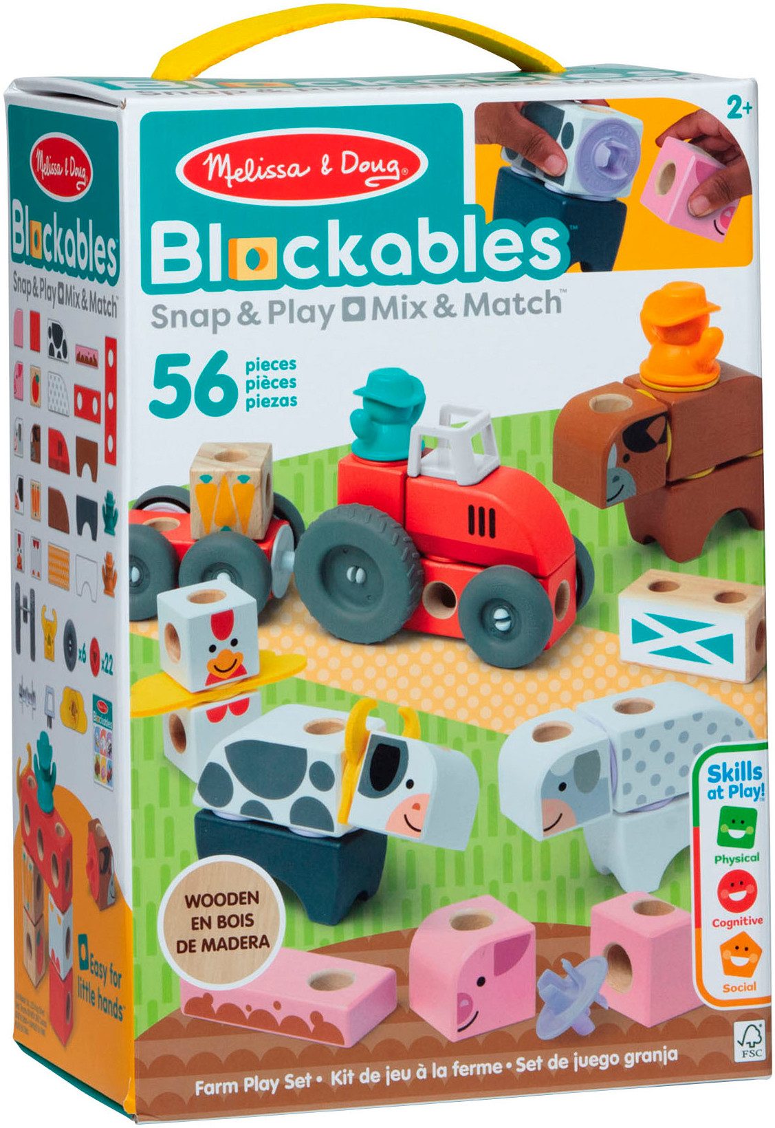 Spin Master Melissa & Doug Blockables Bauernhof Spielbausteine, (56 St)