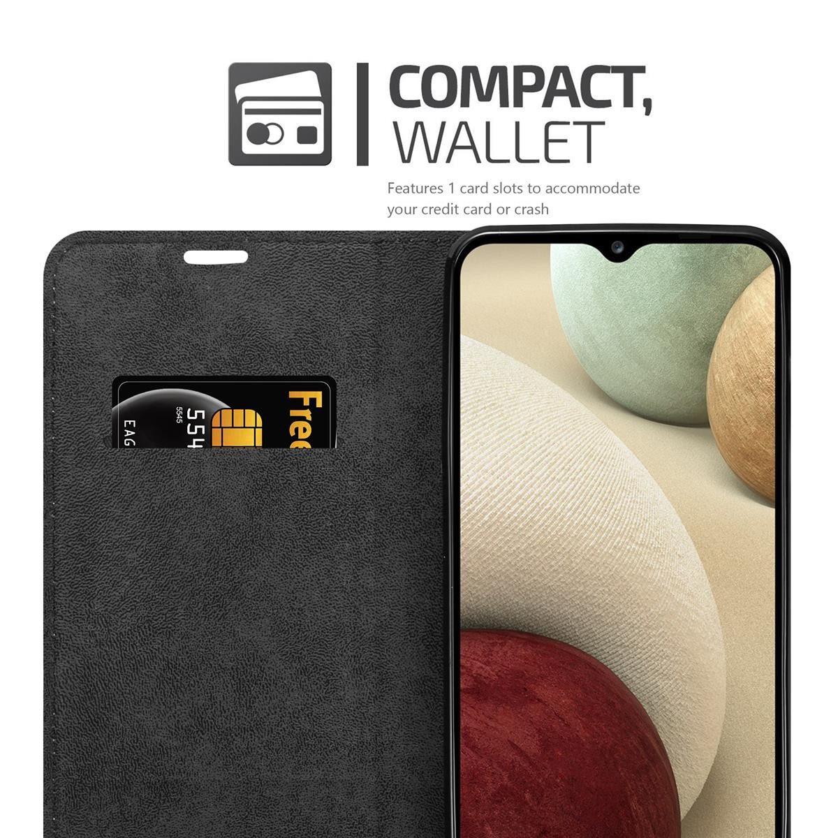 Cadorabo Handyhülle für Samsung Galaxy A12 / M12 Hülle Samsung Galaxy A12 / M12, Hülle Schutzhülle mit Standfunktion, Magnetverschluss und Kartenfach