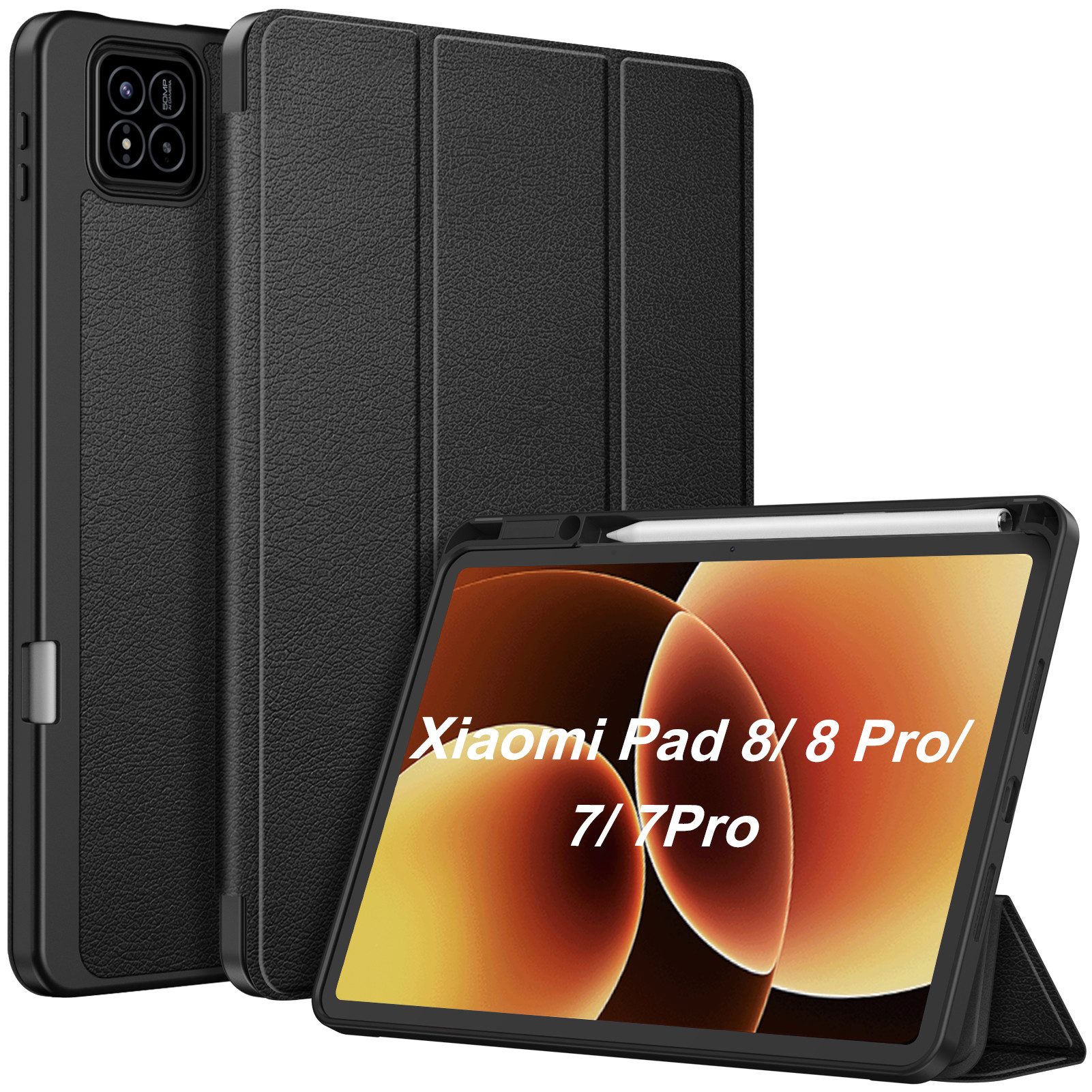 Fintie Tablet-Hülle für Xiaomi Pad 8 / Pad 8 Pro 2025 / Pad 7 / Pad 7 Pro 2024 11.2 Zoll, Ultradünne TPU Rückseite Abdeckung, mit Stifthalter, Auto Schlaf/Wach