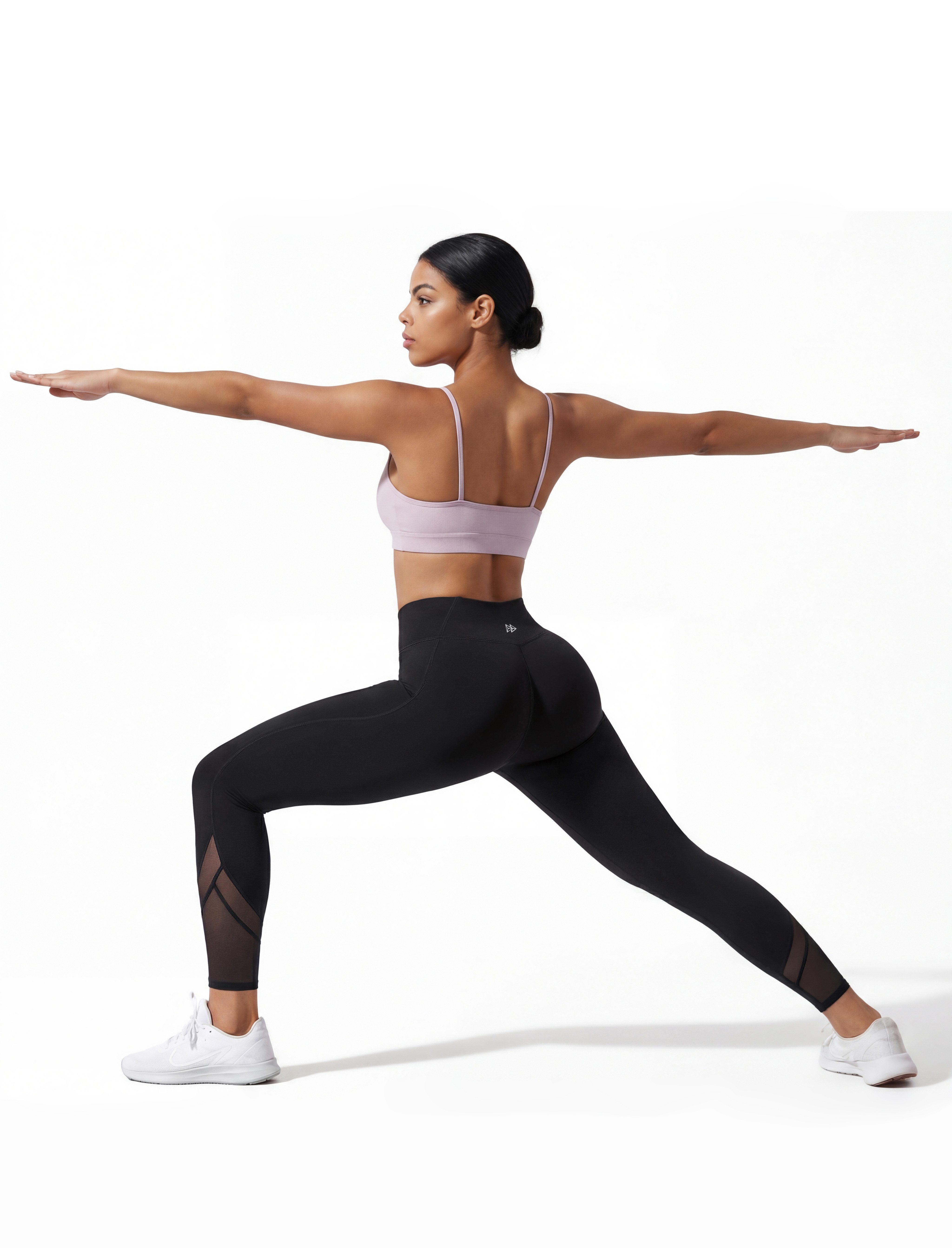 Yvette Leggings Damen Sporthose Lang mit Mesh Blickdicht Fitness, 192A02