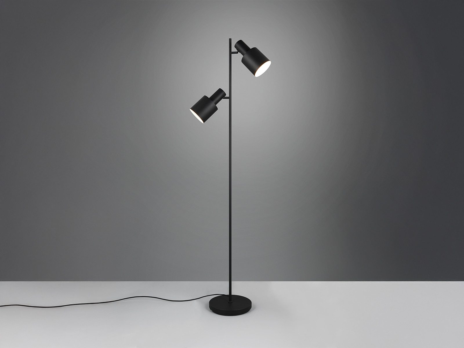 TRIO Leuchten LED Stehlampe, Dimmfunktion, LED wechselbar, Warmweiß, Stehend-e Leselampe für Lese-ecke mit 2 schwenkbaren Spots, Höhe 161cm