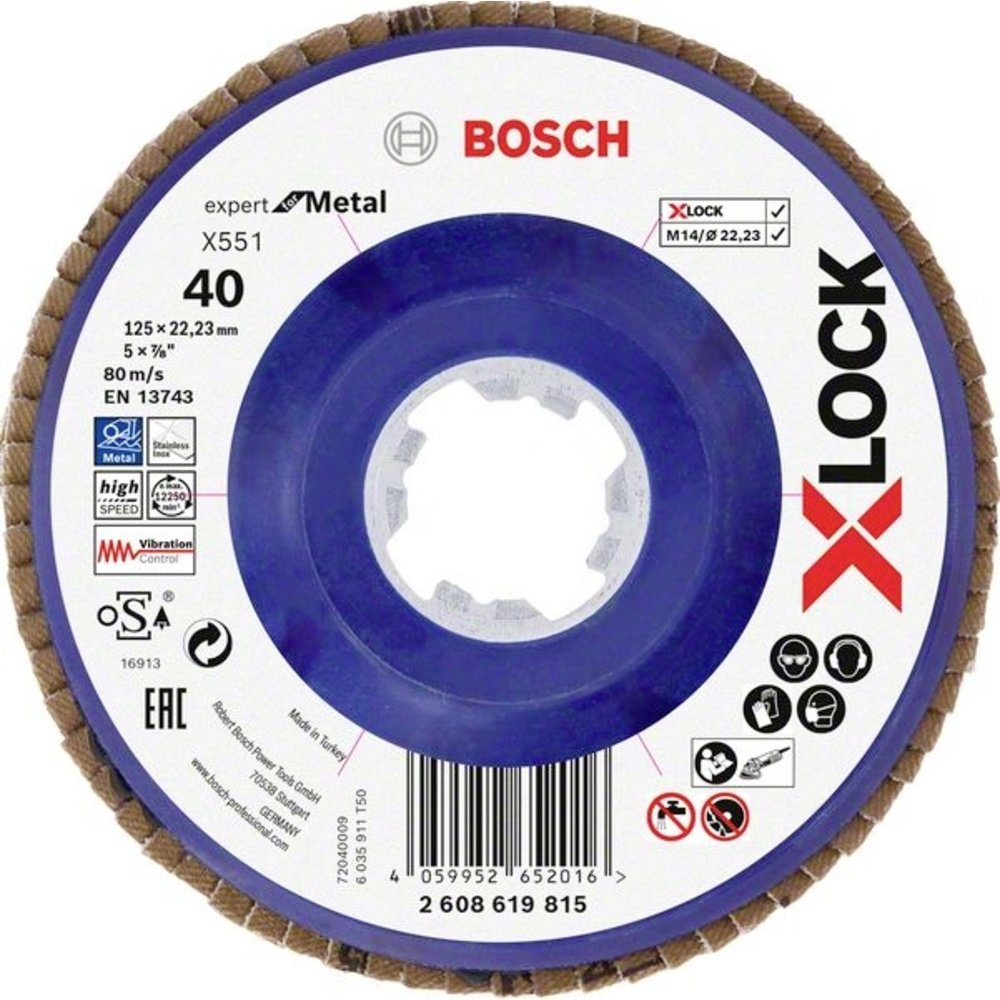 Bosch Fächerschleifscheibe X551 Bosch 2608619815 Professional Accessories Durchmesser 125 Schleifscheibe