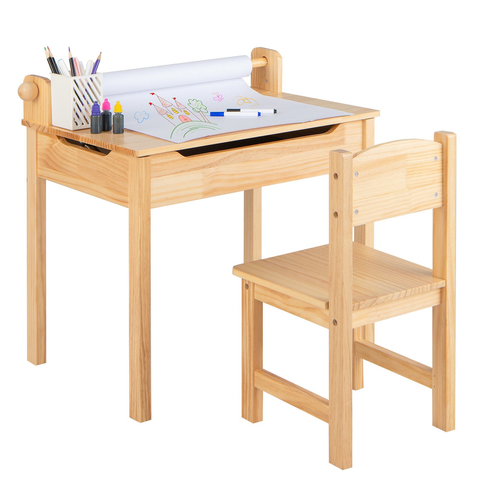 COSTWAY Kinderschreibtisch mit Stuhl Set & günstig online kaufen
