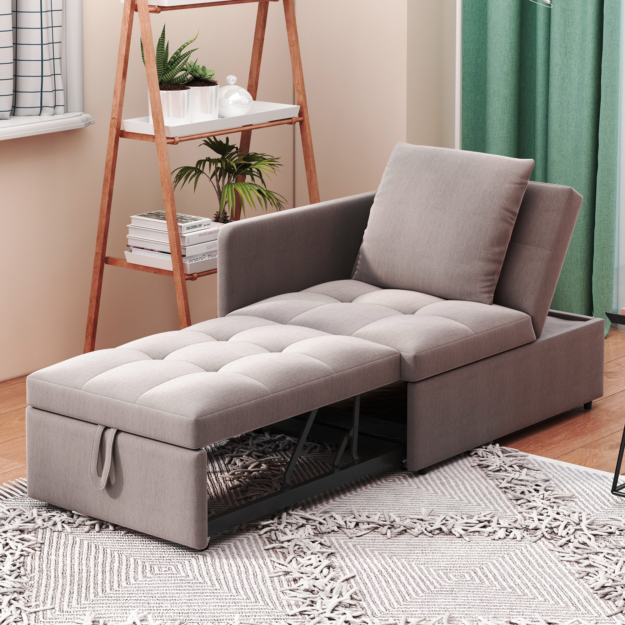 STILVORA Schlafsofa mit Bettfunktion, 3 in 1Multifunktions-verstellbarer sofas wohnzimmer, 3-in-1 Polsterbett mit verstellbarer Rückenlehne, Platzsparendes sofa aus Leinen