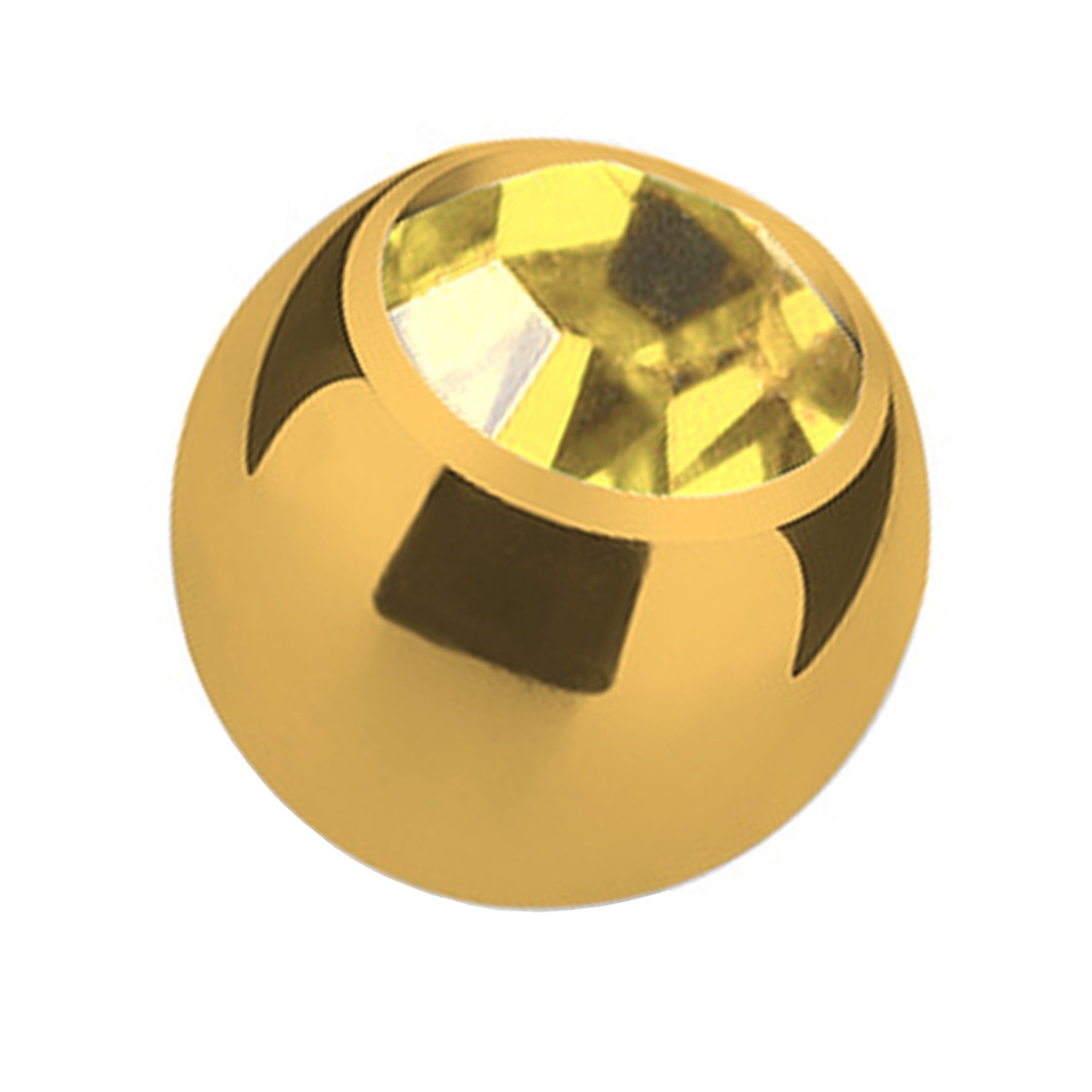 Taffstyle Piercing-Set Piercing Ersatz Schraubkugel Gold mit Kristall, Kugel Verschluss Verschlusskugel Ersatzteile Edelstahl Gold mit Strass