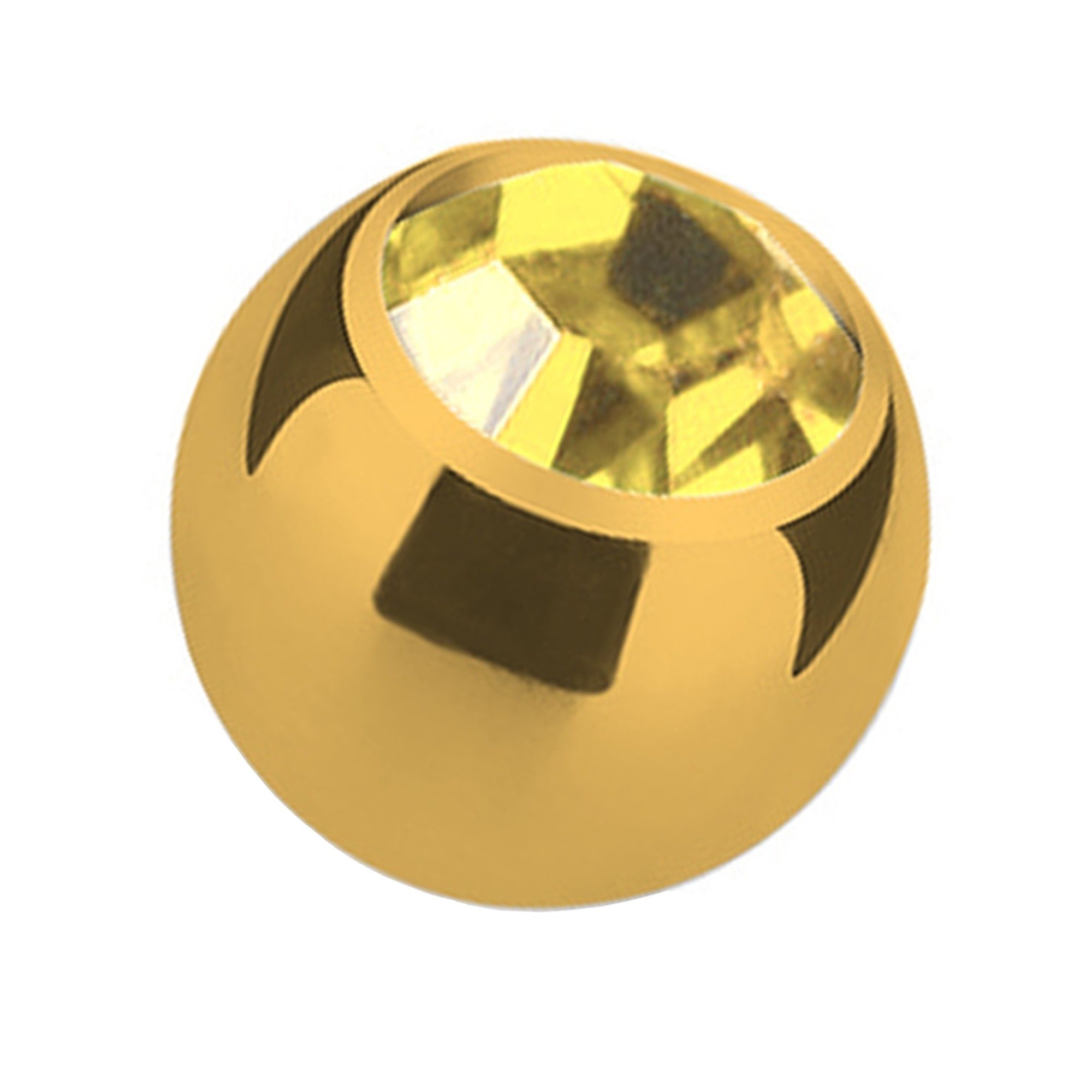 Piercing-Set Piercing Ersatz Schraubkugel Gold mit Kristall