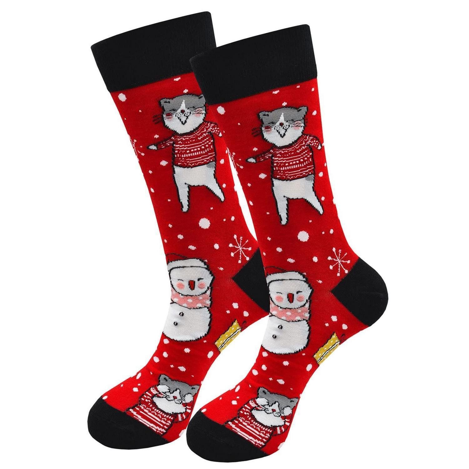 LuxusKollektion Sportsocken Herren Weihnachtssocken mit Motiv 6 Paar