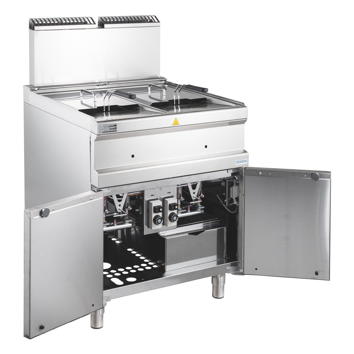 GastroHero Fritteuse Gas Fritteuse 14+14 Liter 25 kW Edelstahl Profi