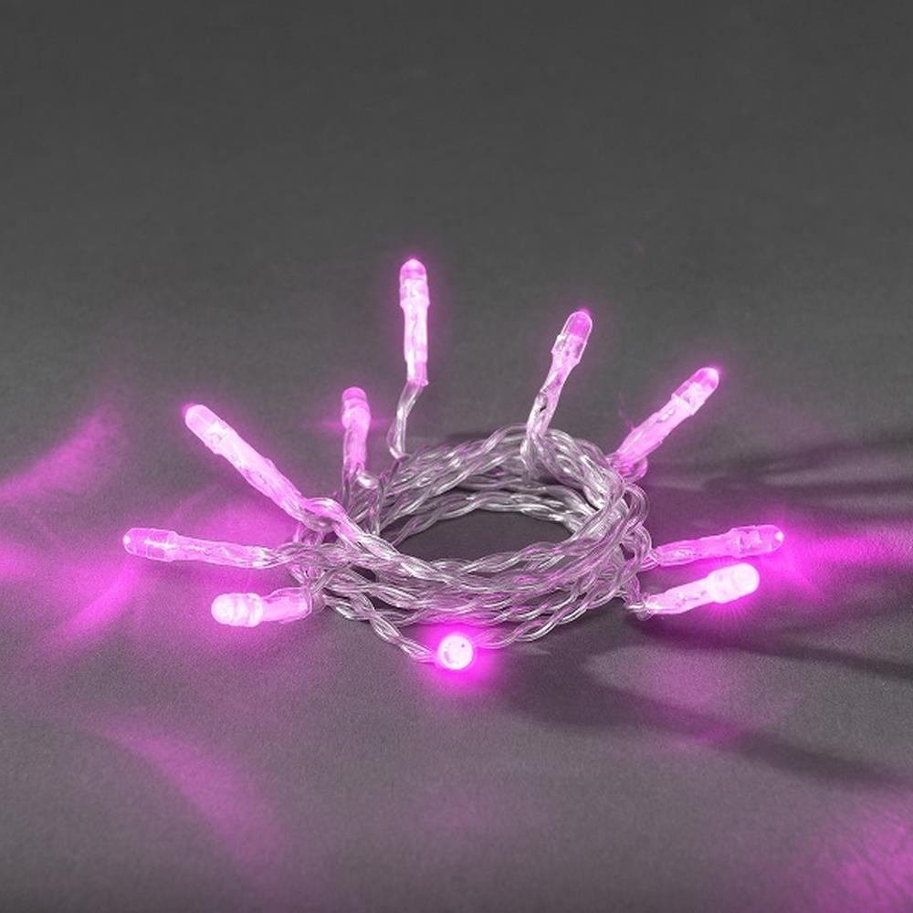 LED-Lichterkette 1408-343 LED Lichterkette 20er pink Batterie