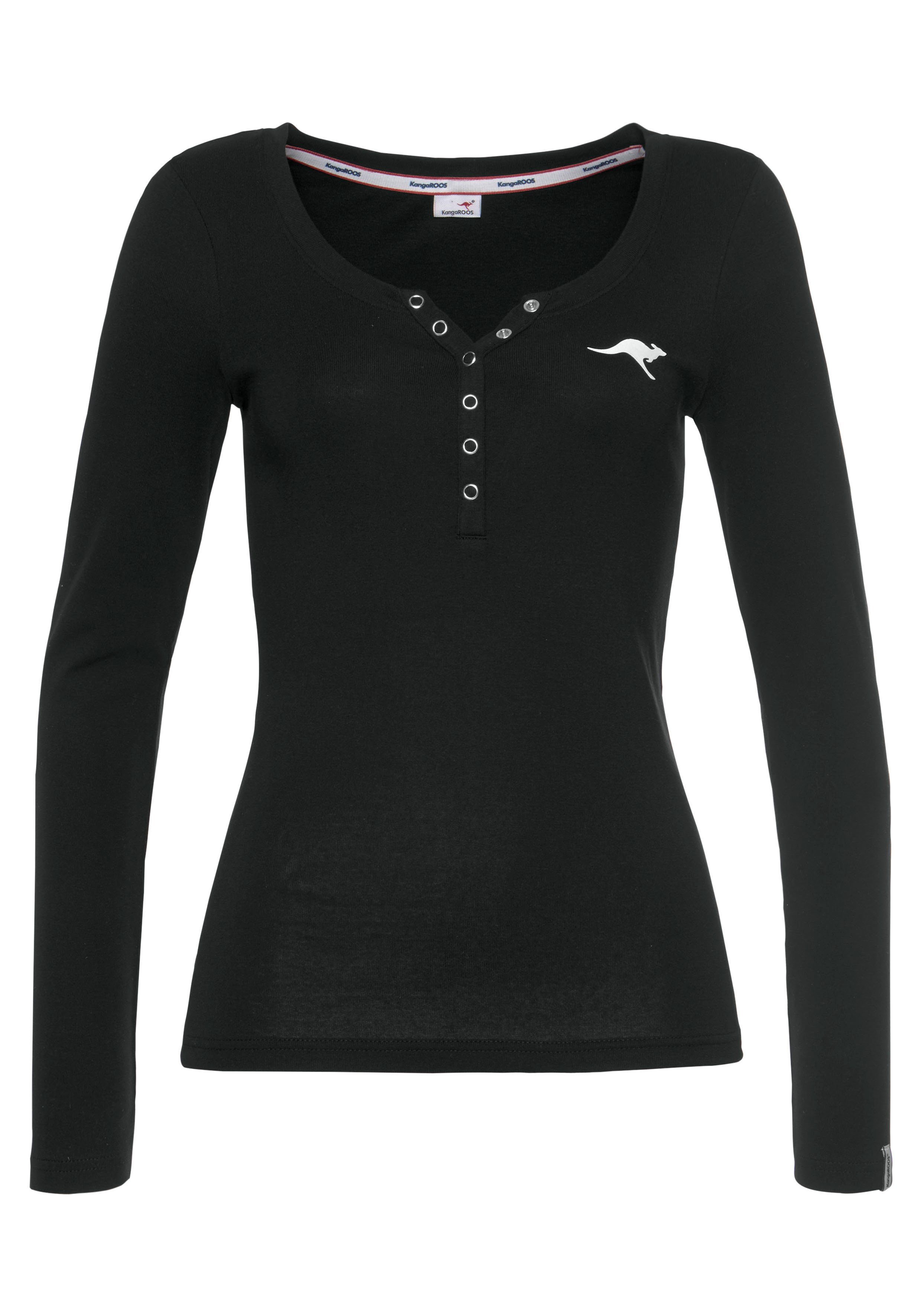 KangaROOS Langarmshirt krempelbare Ärmel, figurbetonter Schnitt, mit Logodruck. Reduzierter Preis € 18,99. Unverbindliche Preisempfehlung € 22,99