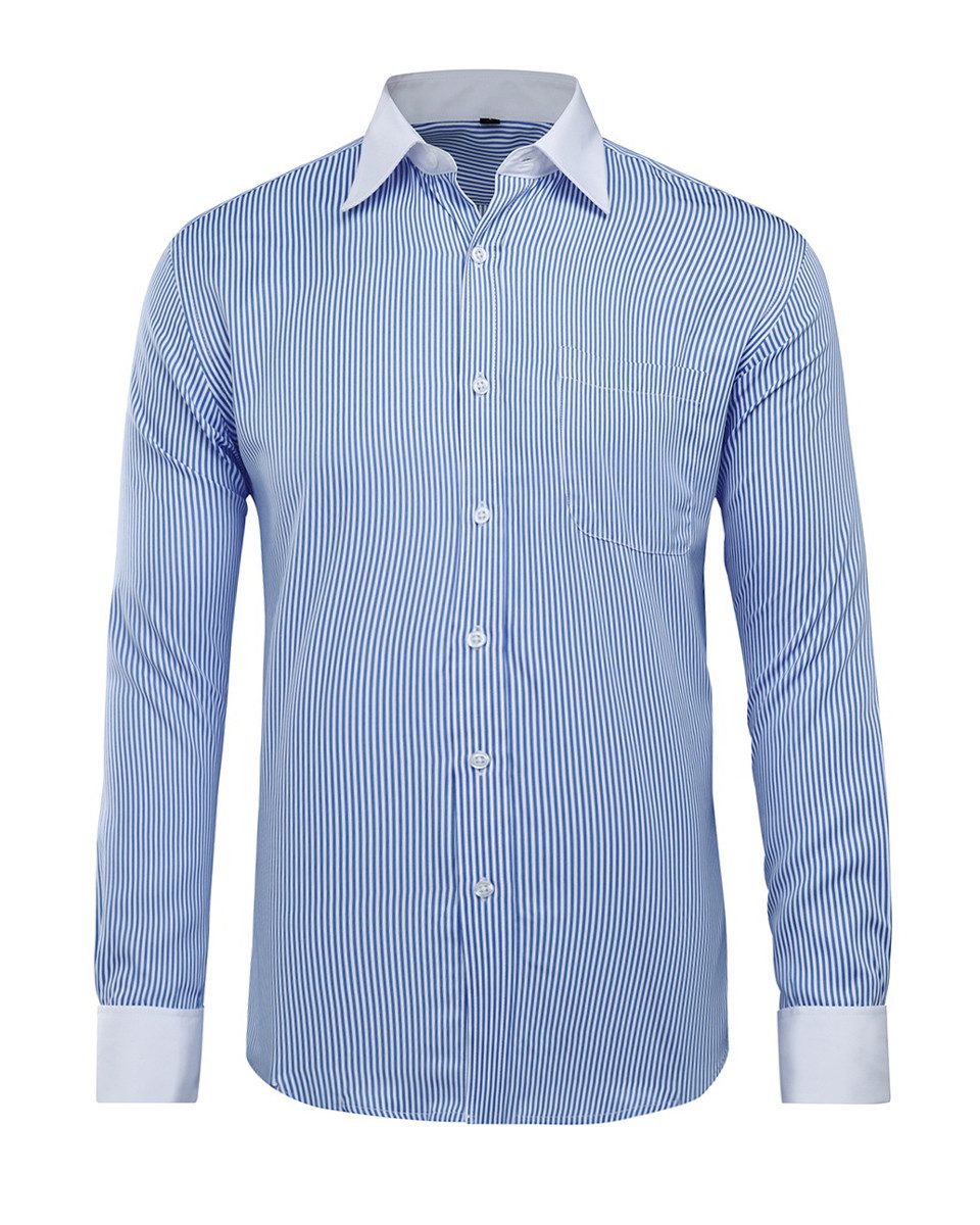 Allthemen Langarmhemd aus Baumwollmischung Langarmhemd mit Streifen günstig online kaufen