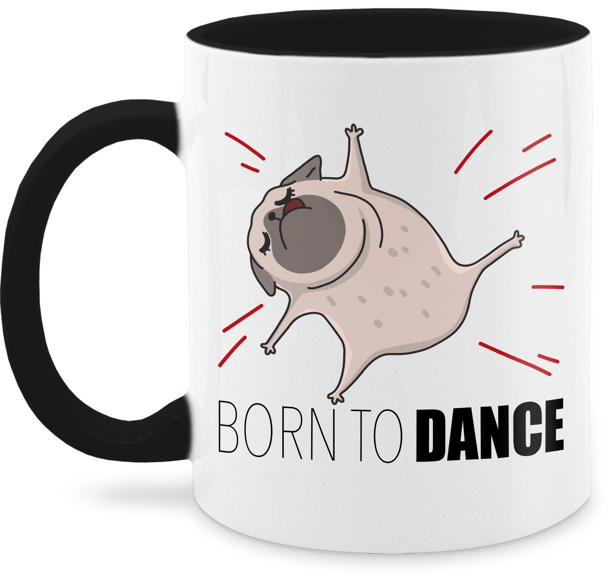 Shirtracer Tasse Born to dance, Keramik, Statement 1 Schwarz