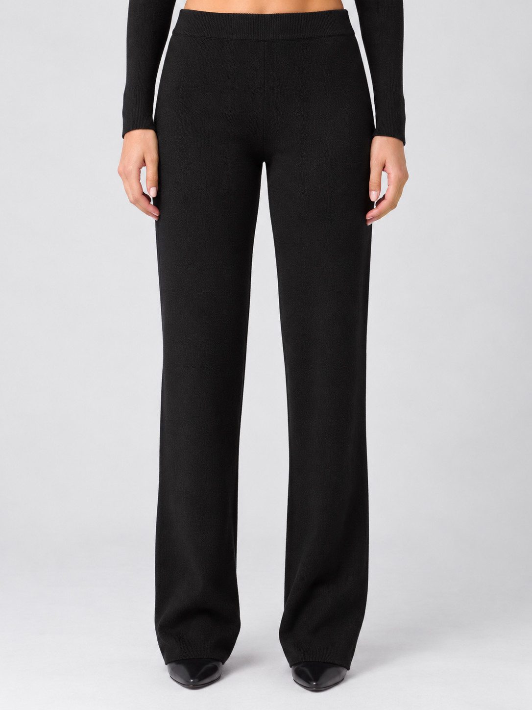 Passioni Strickhose Damen Feinstrick – Gerade Passform, Elastischer Bund