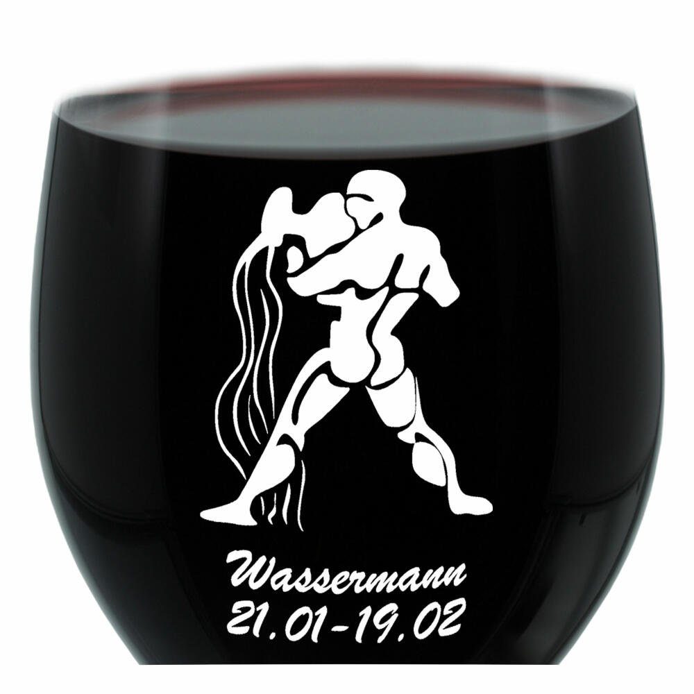 LEONARDO Weinglas Sternzeichen Wassermann, Glas, lasergraviert