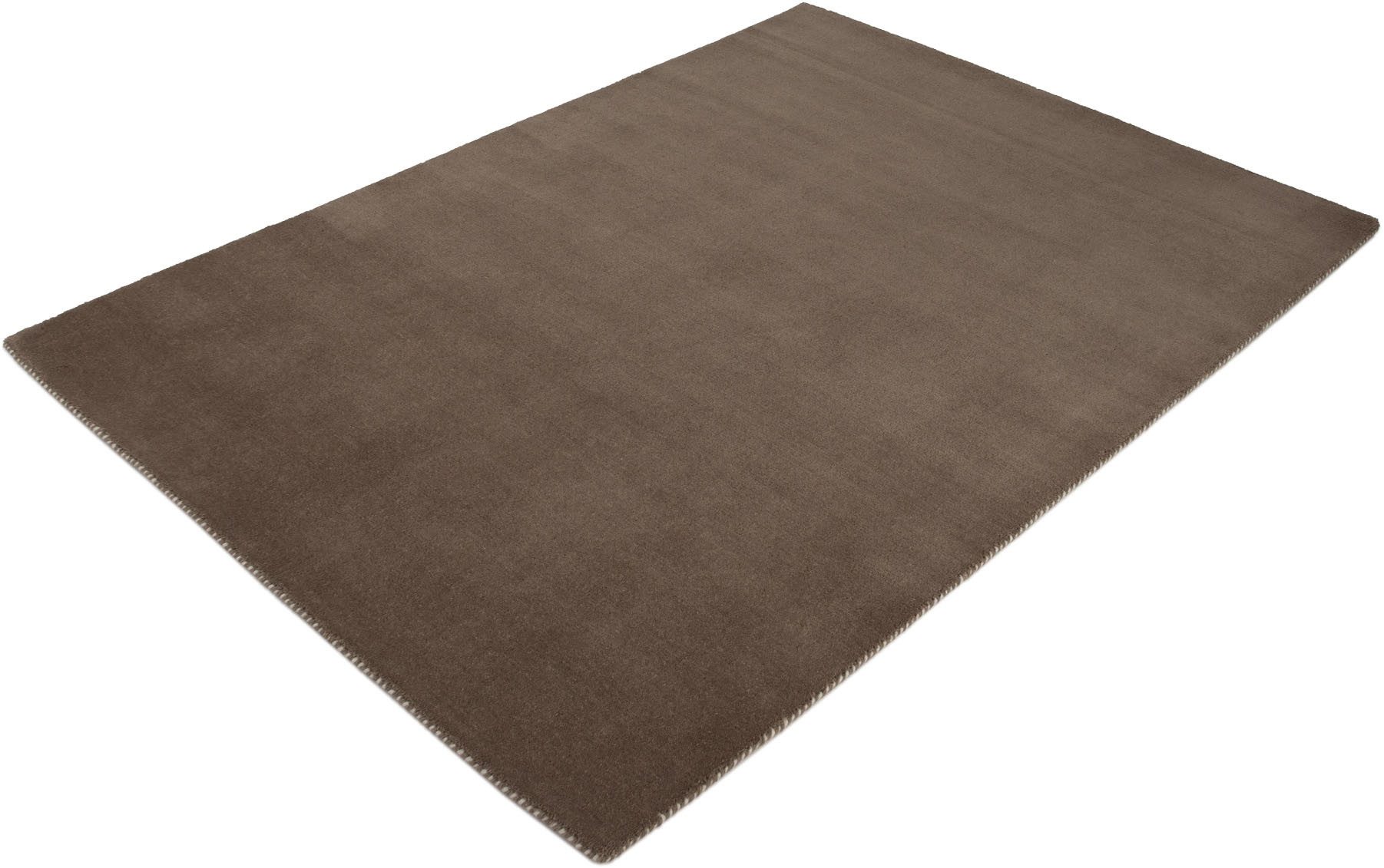 carpetfine Wollteppich Gabbeh Lola Uni, rechteckig, Höhe: 14 mm, mit natürlichem Pflanzenmaterial von Hand gewebt, auch in Rund