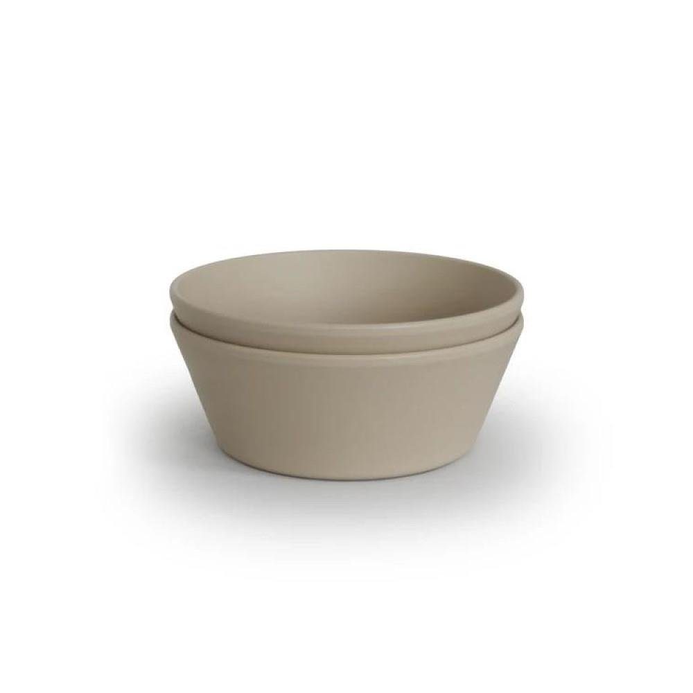 Mushie Schale 2er Set Rund Vanilla, Beige 400ml Kunststoff BPA-frei Schüssel Müslischale Breischale