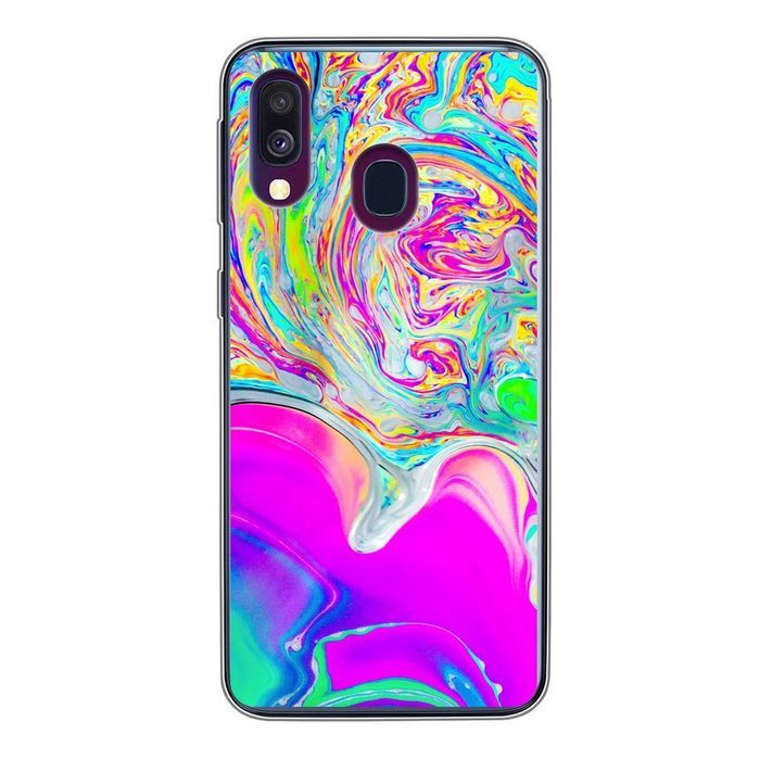 MuchoWow Handyhülle Kunst - Farben - Psychedelisch Handyhülle Samsung Galaxy A40 Smartphone-Bumper Print Handy