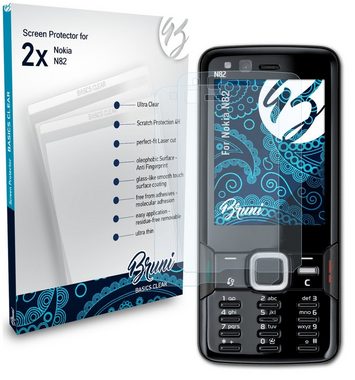 Bruni Schutzfolie Glasklare Displayschutzfolie für Nokia N82, (2 Folien), praktisch unsichtbar
