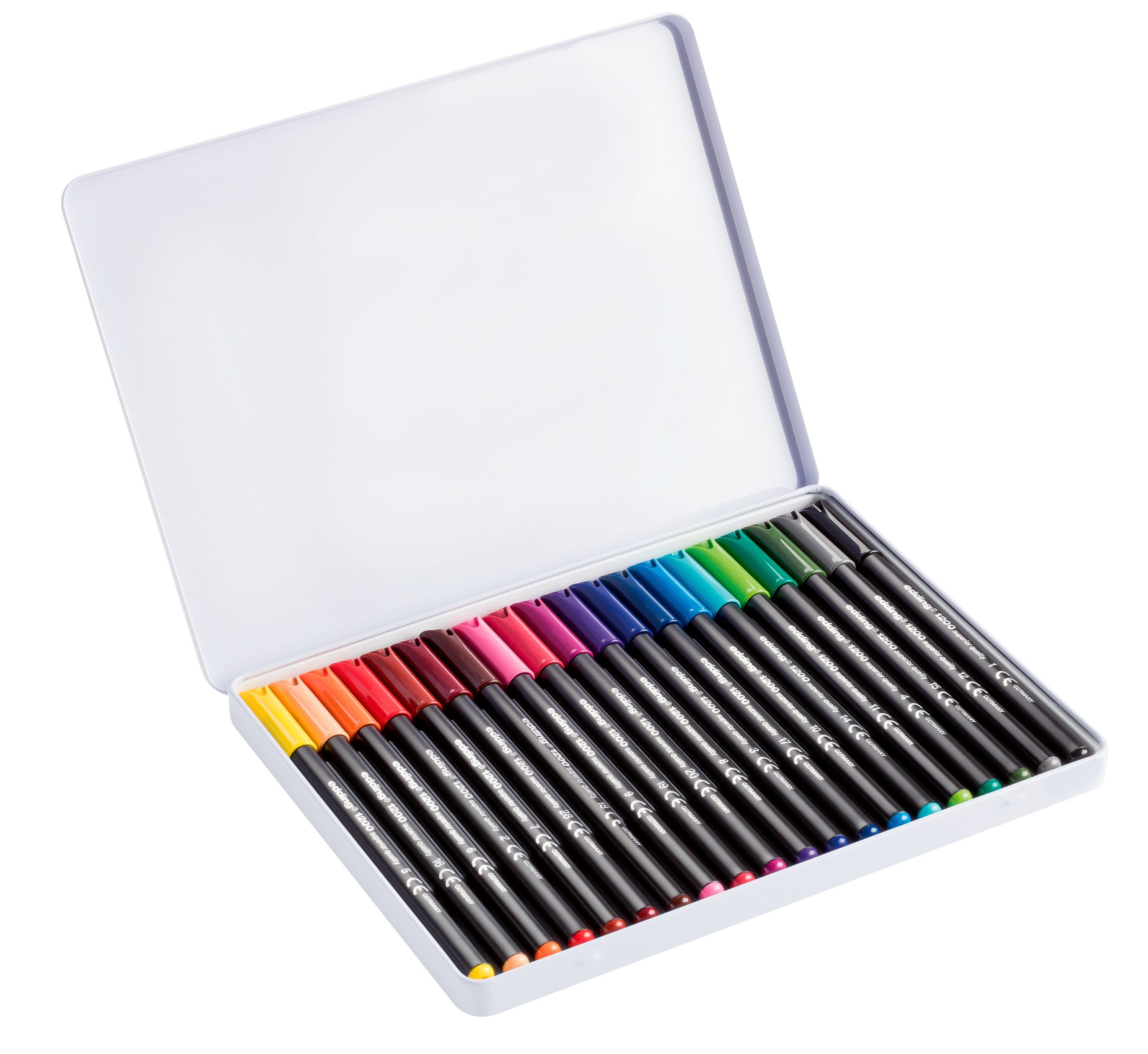 Blechbox in 20er-Set Faserstift in 1200, Color Blechbox Pen edding