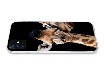 MuchoWow Handyhülle Giraffe - Tiere - Schwarz - Porträt - Tiere, Phone Case, Handyhülle OnePlus Nord N10 5G, Silikon, Schutzhülle