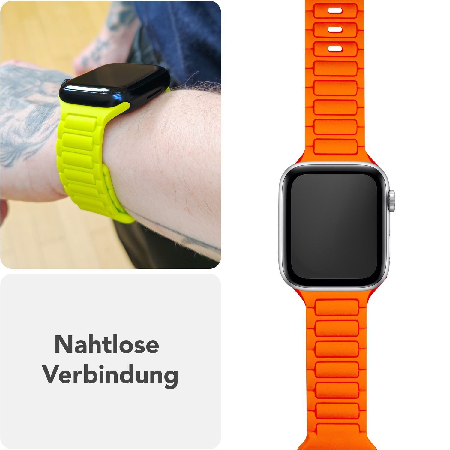 Nalia Smartwatch-Armband Apple Watch 49mm/46/45/44/42(Serie 1-3), Magnetisches Silikon Ersatzband / für Fitness Uhr / Wasserbeständig
