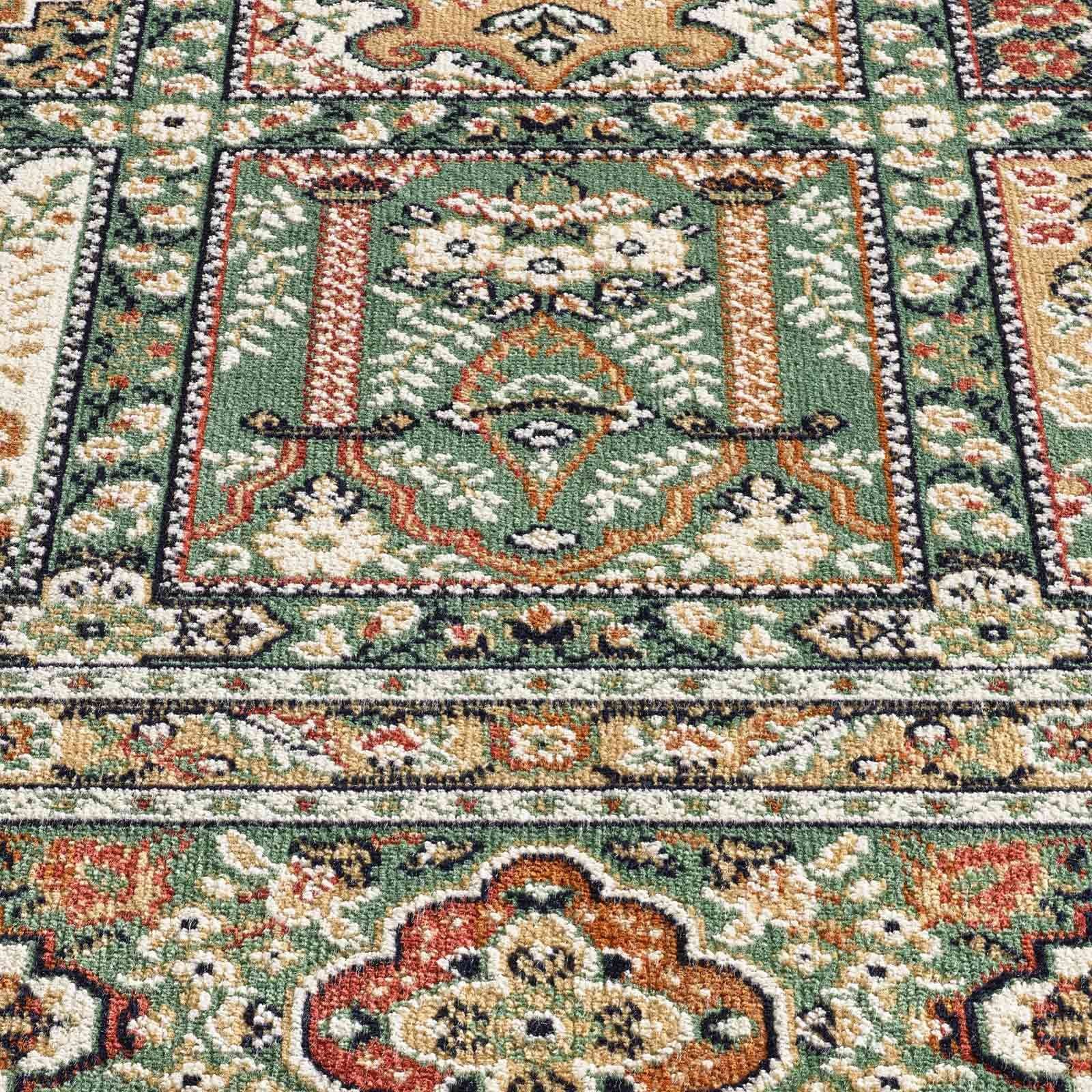 TaraCarpet Teppich Palazzo Royal Vintage Felder Moud, rechteckig, Höhe: 6 mm, Felder Seiden Optik grün Wohnzimmer Schlafzimmer Esszimmer 95x140 – Bild 4 von 5
