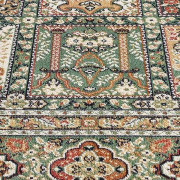 Teppich Palazzo Royal Vintage Felder Moud, TaraCarpet, rechteckig, Höhe: 6 mm, Felder Seiden Optik grün Wohnzimmer Schlafzimmer Esszimmer 67x105