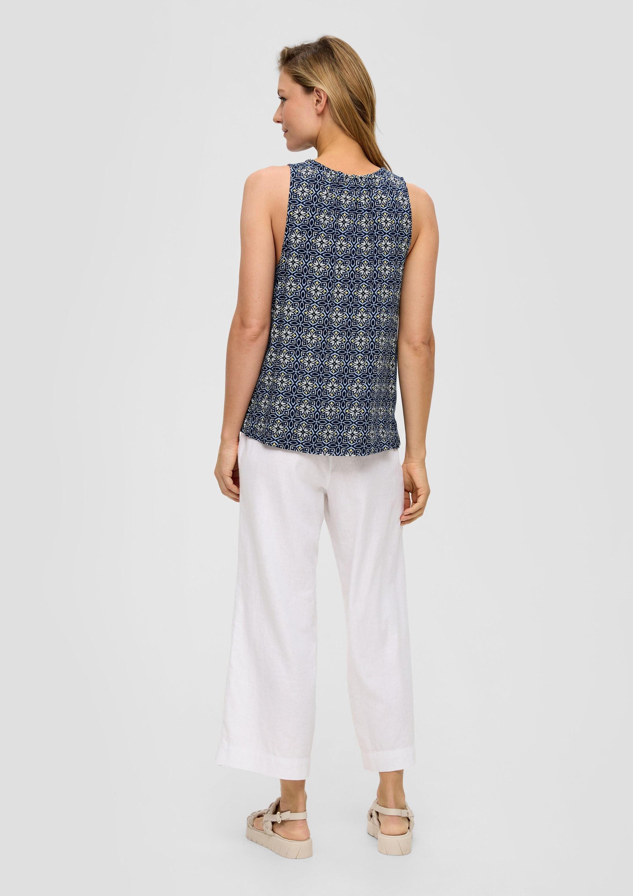 s.Oliver Blusentop Bluse Blusenshirt aus Viskose mit All-over-Print