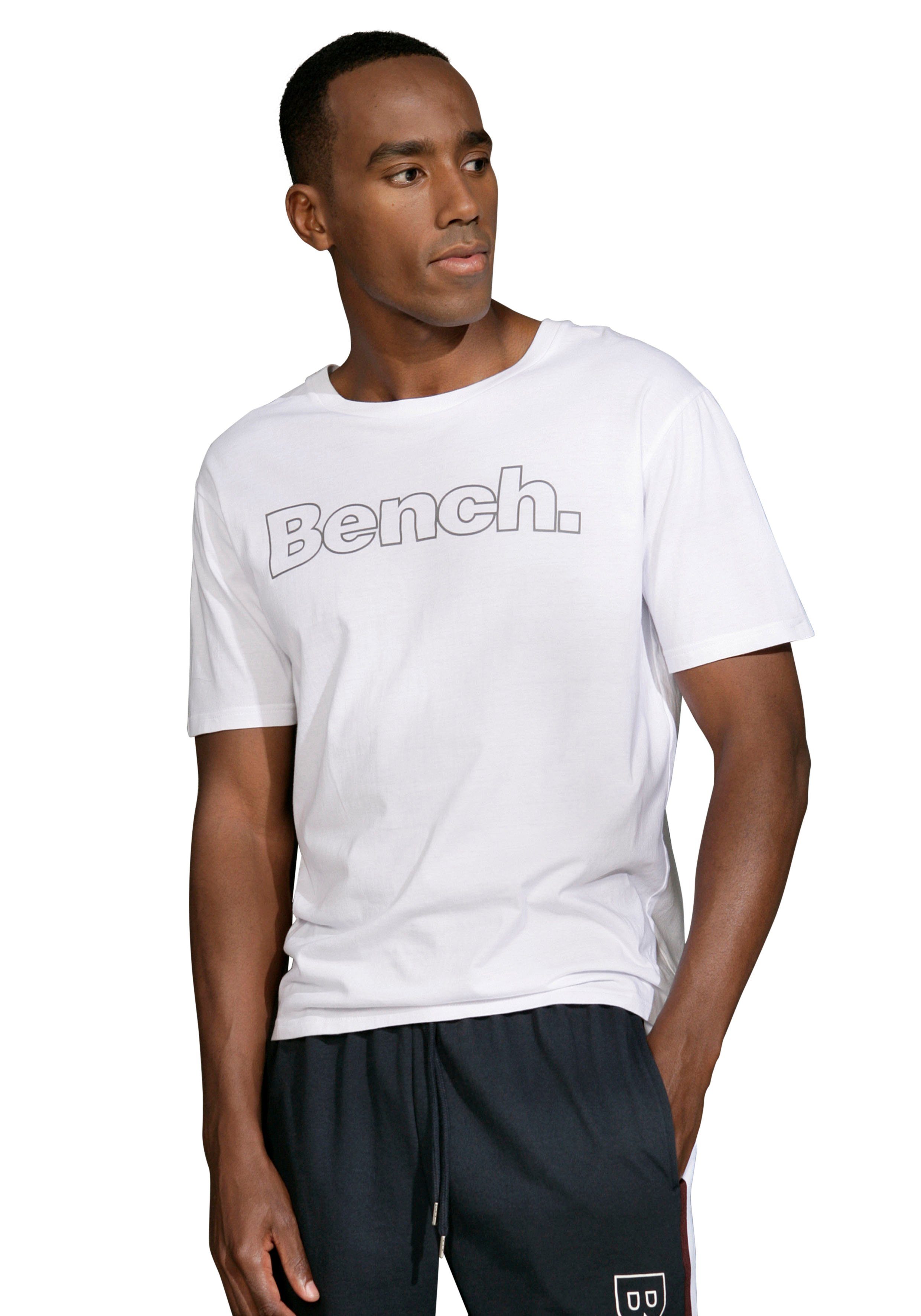 Bench. Loungewear T-Shirt (2-tlg) Shirt mit Logoprint, Basicshirt mit Rundhals aus reiner Baumwolle – Bild 2 von 5