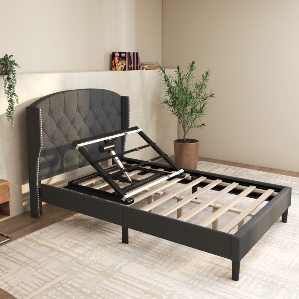 FLEXISPOT Bettgestell Elektrisch verstellbares Bettgestell (Stabile und langlebige Basis (OHNE MATRATZE, 70cmx85cm), Elektrisch höhenverstellbarer Metallbettrahmen), Einfache Montage, Verstellbarer Winkel: 0° - 60°