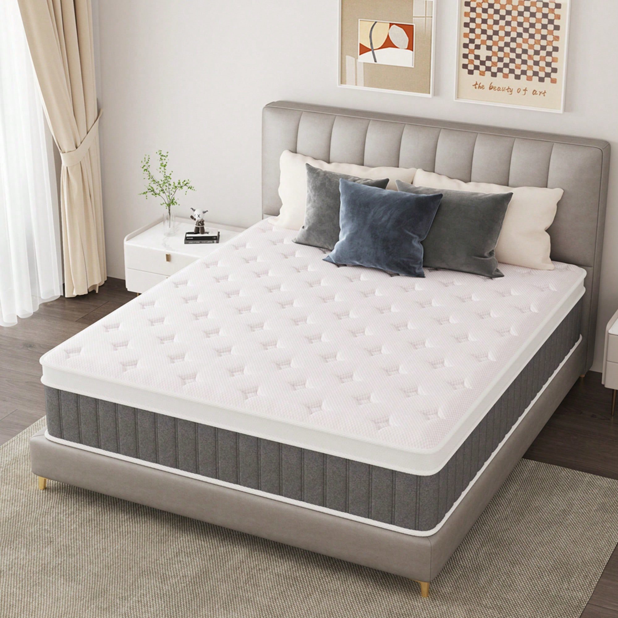 Taschenfederkernmatratze 180 x 200cm, 26cm H3 Höhe – 7-Zonen Orthopädische Matratze, Bednew, 26 cm hoch, mit Comfort Memory-Schaum Schicht, 101 Nächte Probeschlafen