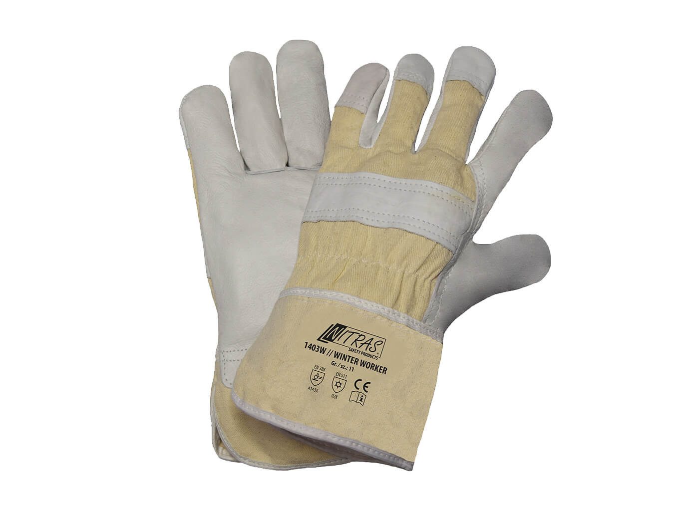 Nitras Winter-Arbeitshandschuhe Winterhandschuhe Rindvollleder Herrengröße
