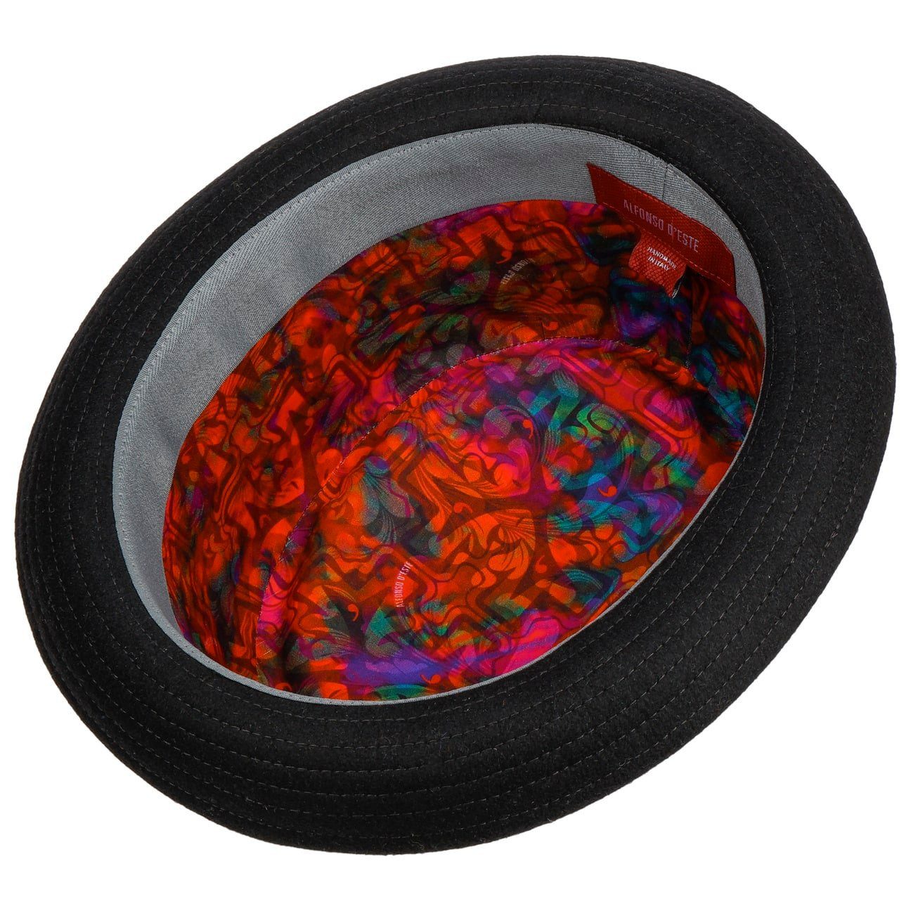 Alfonso D´Este Fedora (1-St) Porkpie mit Futter, Made in Italy