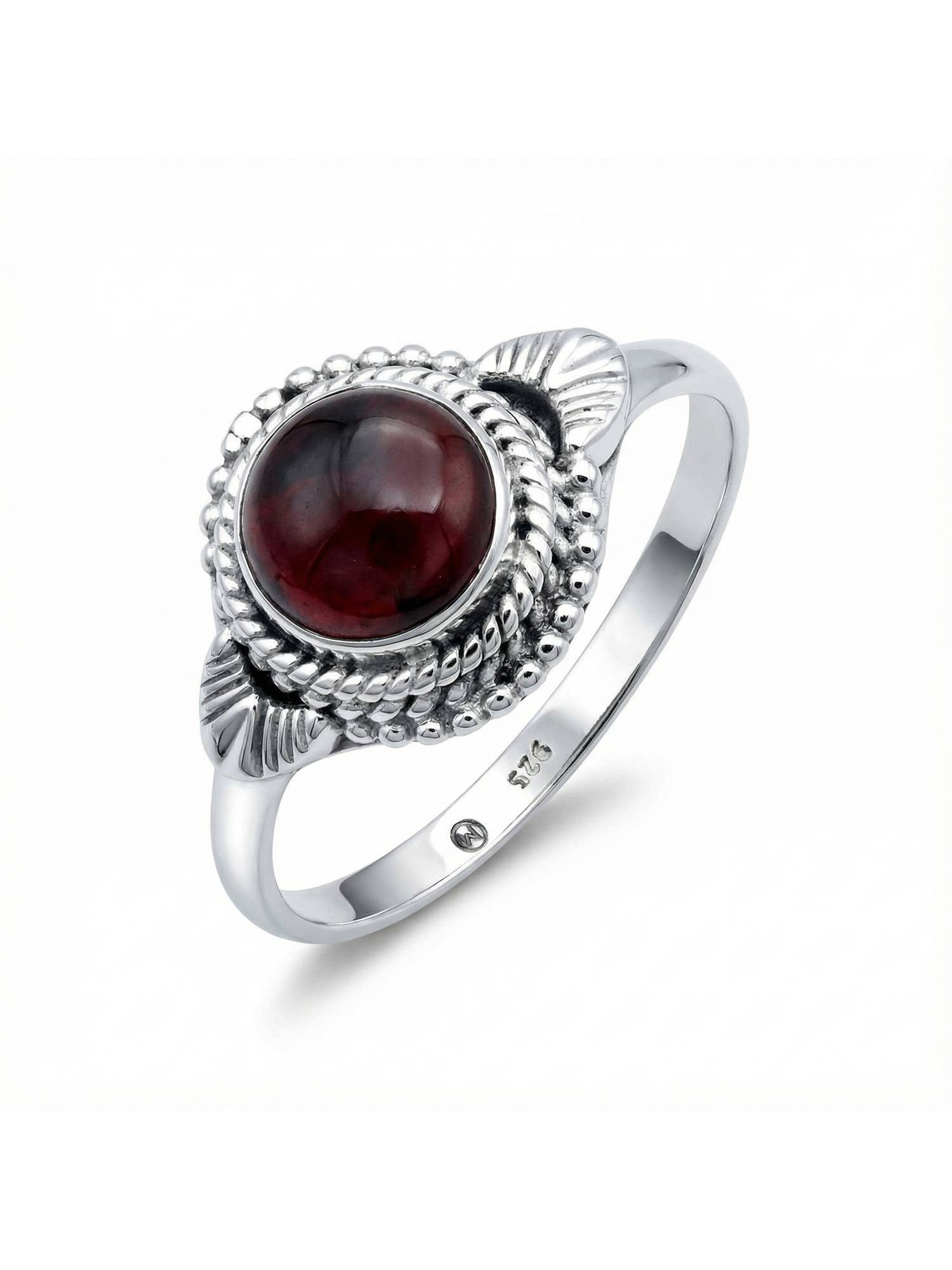 Silberring MANAIA aus 925 Silber mit Granat