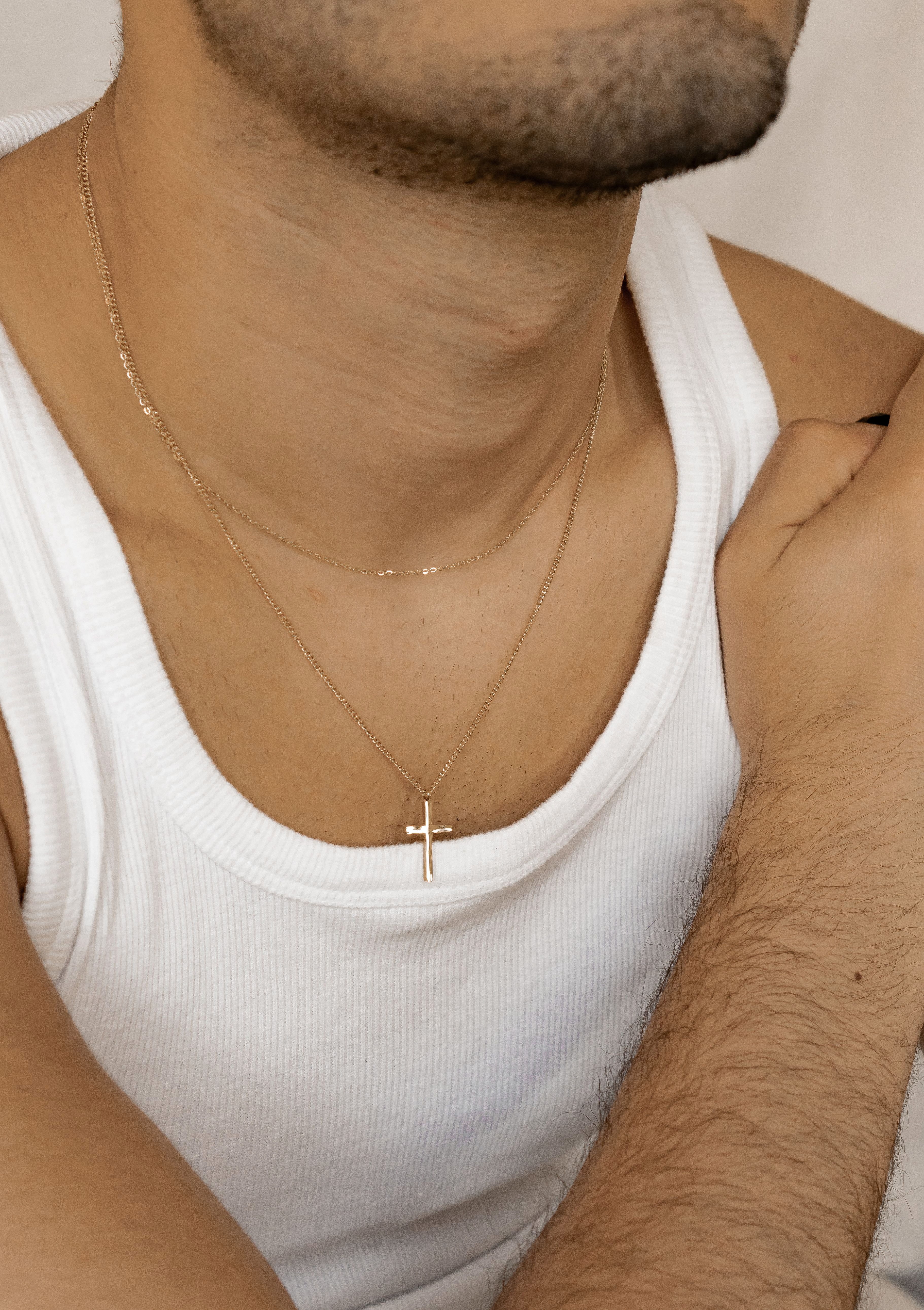 Hey Happiness Kreuzkette Layered, wasserfest, Herren Kette mit Kreuz Anhäng günstig online kaufen