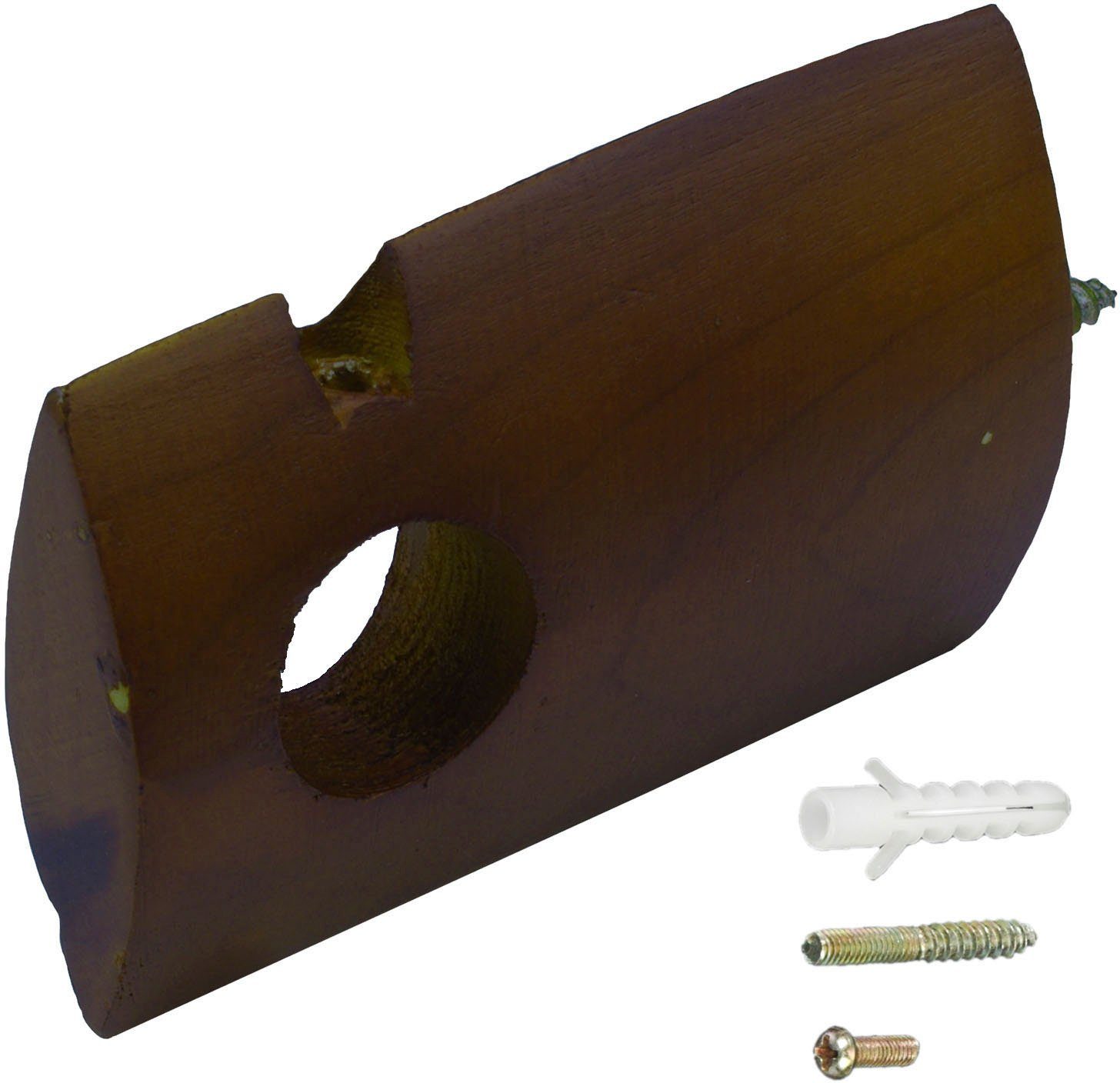 Liedeco Gardinenstangenhalter Träger geschlossen - Holz 1-läufig "France" - 1 Stück, Vorhangstangen, Gardinenstangen, (1-St), Halter, Träger für Stangen, Rohre 20 mm