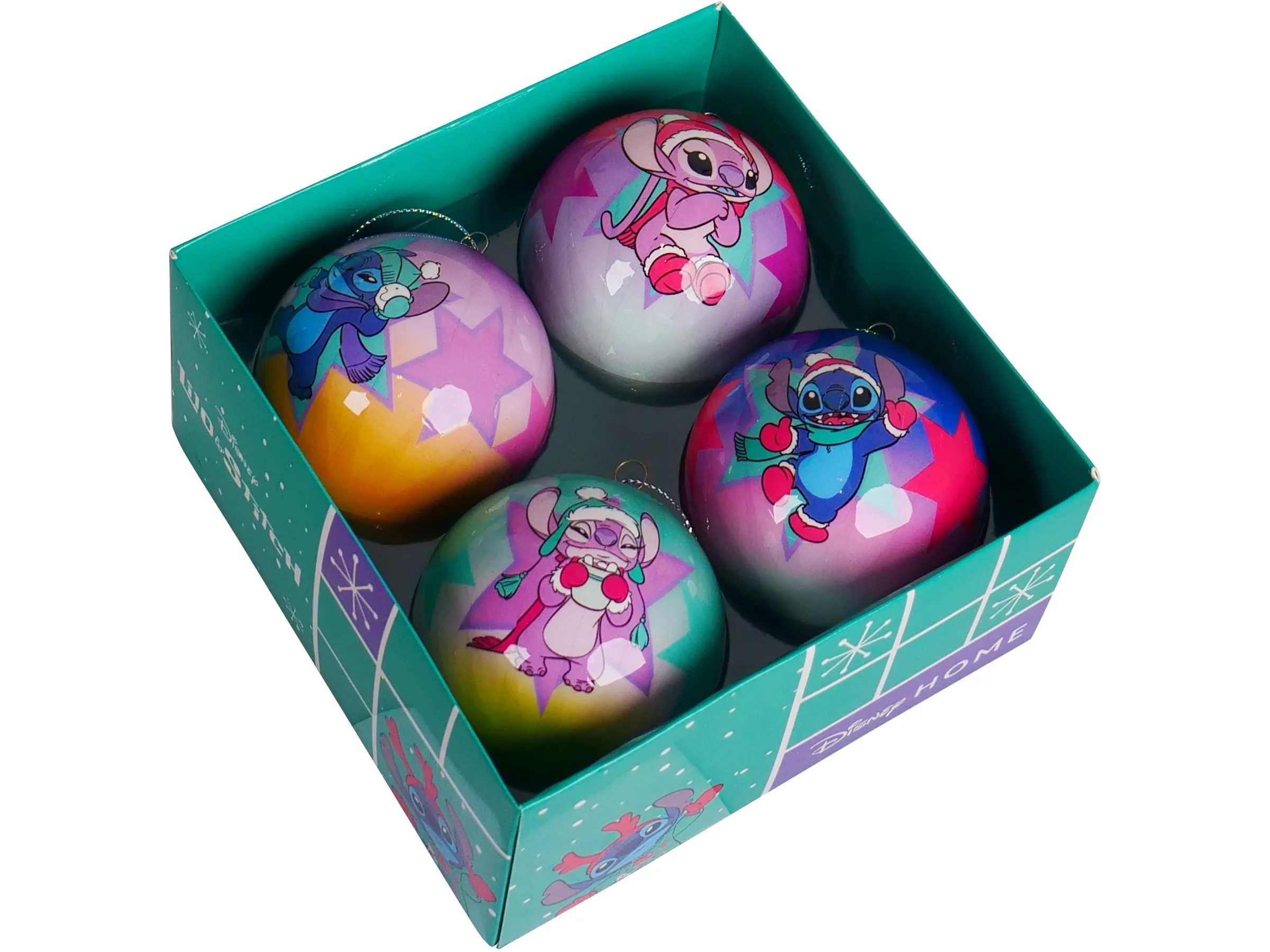 Disney Weihnachtsbaumkugel Stitch Weihnachtskugeln 4er Set Disney Christmas (4 St)