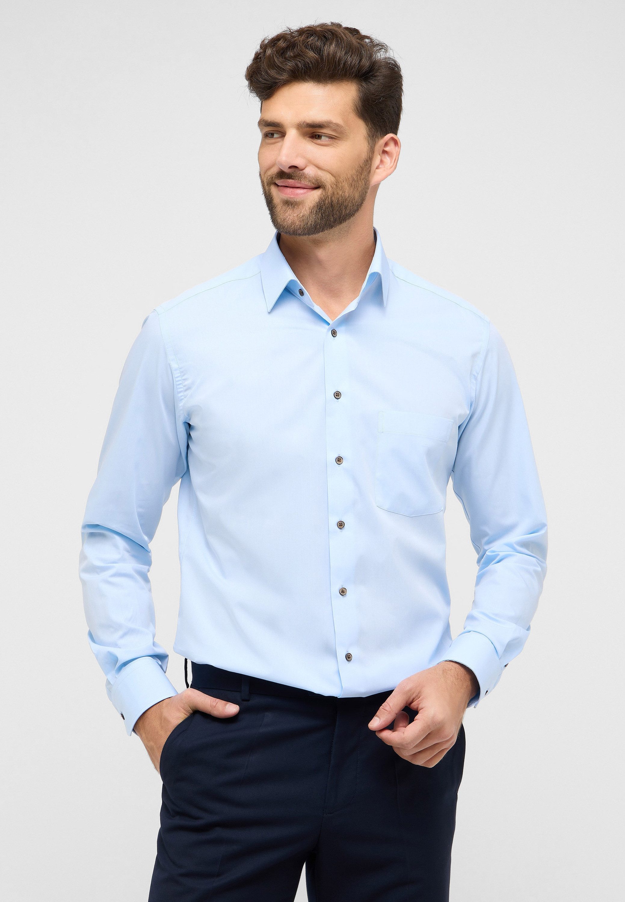 Eterna Langarmhemd MODERN FIT EASY IRON (bügelleicht)